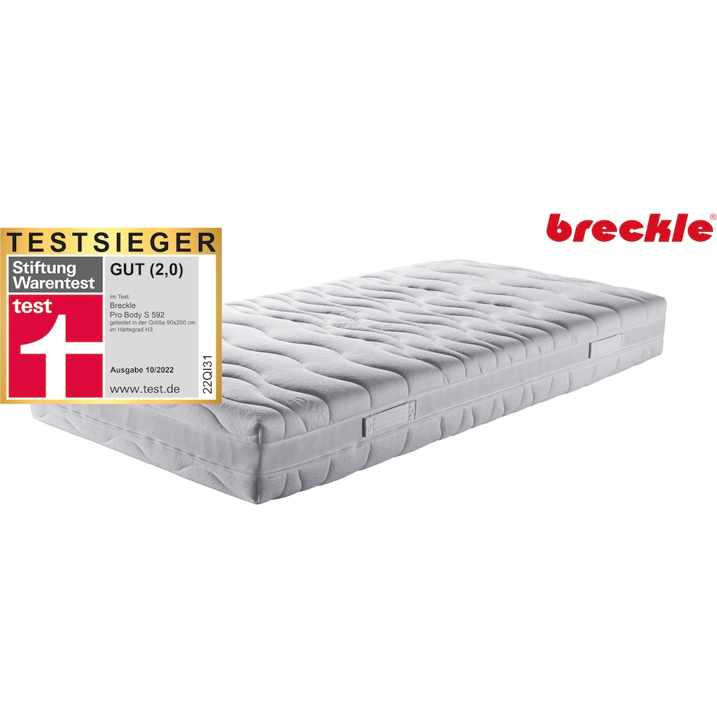 Breckle Kaltschaummatratze »Pro Body S 592«, 22 cm hoch, Raumgewicht: 35 kg/m³, (1 St.), Matratze mit abnehmbaren Bezug, verschiedene Größen erhältlich