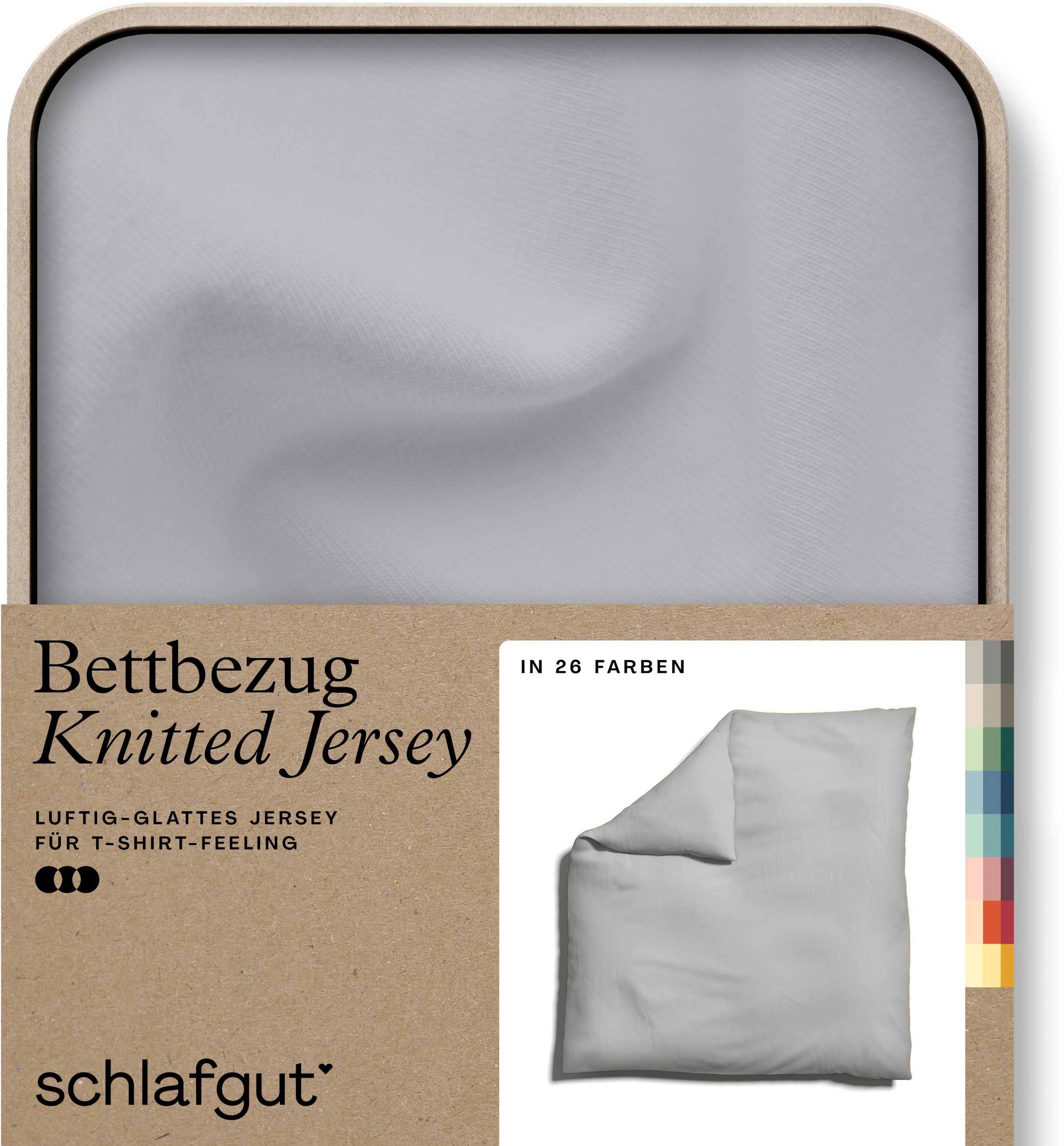 Schlafgut Bettbezug "Knitted Jersey uni, aus Bio-Baumwolle mit Elasthan, Reißverschluss", (1 St.), bügelfrei, Mix & Matc