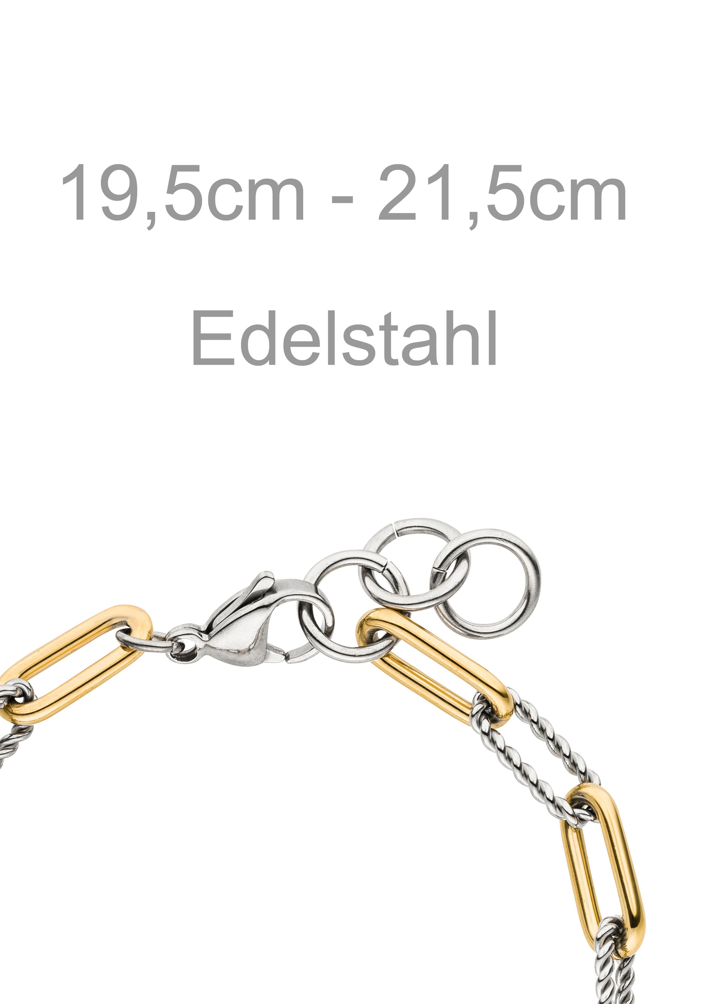 JOBO Armband »Paperclip« aus Edelstahl Bicolor-Optik 21,5 cm