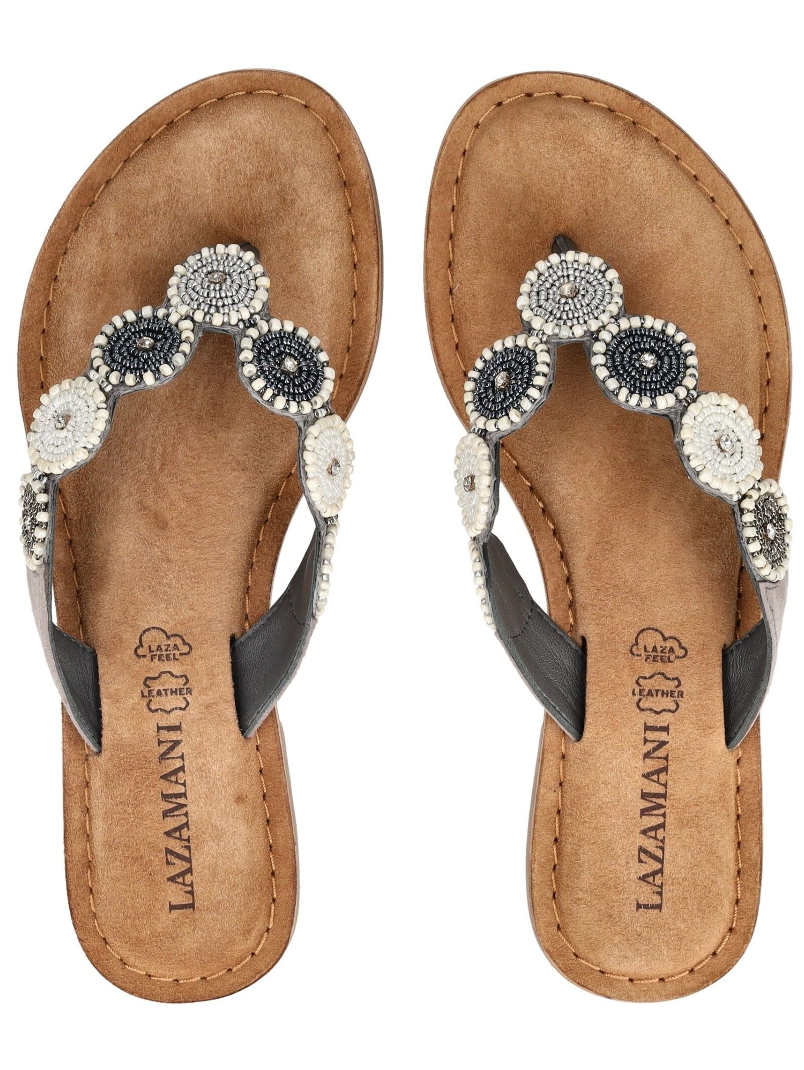 Lazamani Zehentrenner »Lazamani Pantoletten Leder/Textil«