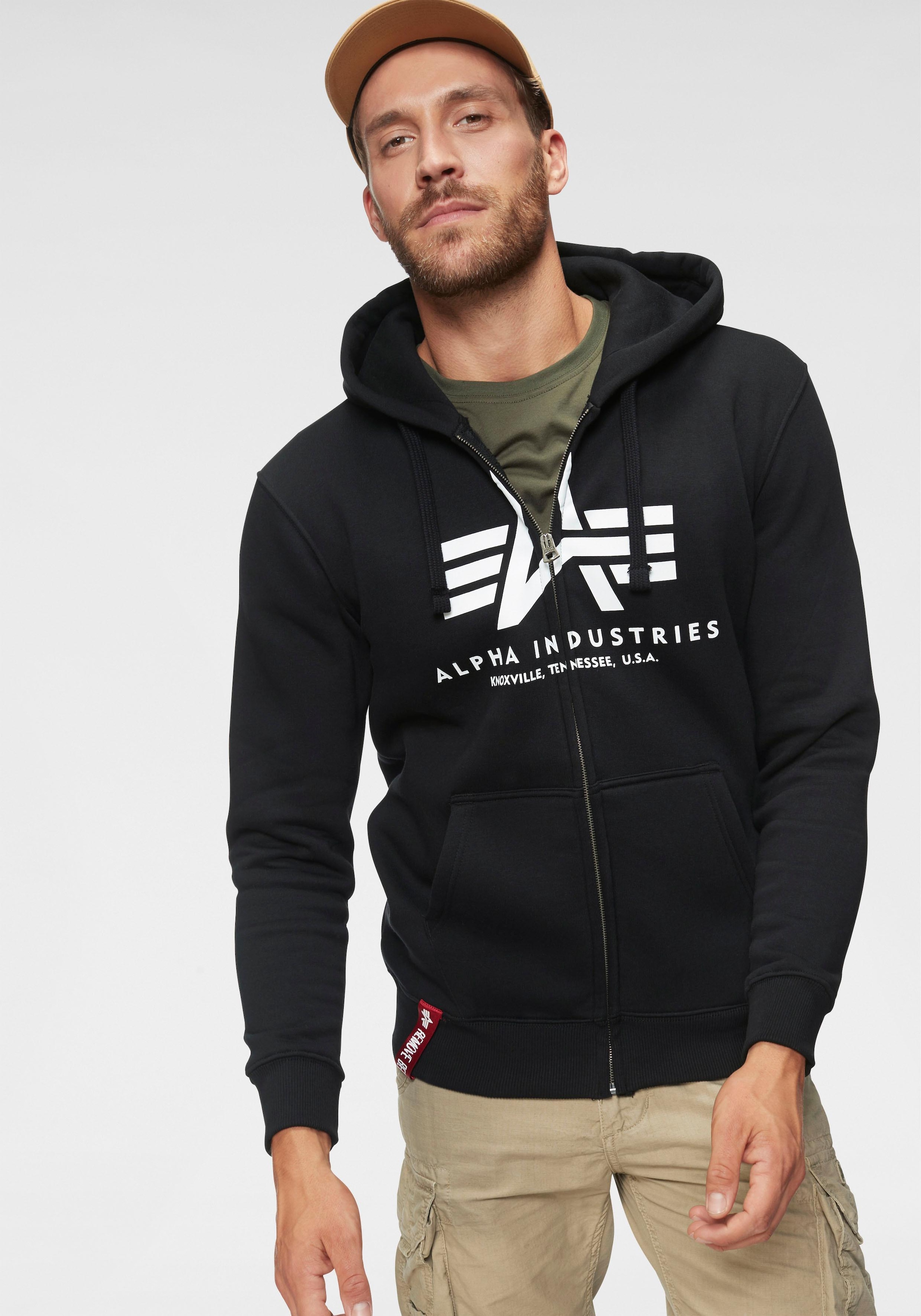 Alpha Industries Kapuzensweatjacke "BASIC ZIP HOODY" Baumwollmischung, regu günstig online kaufen