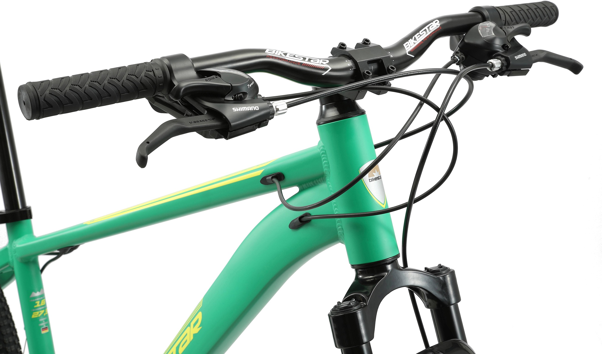 Bikestar Mountainbike, 21 Gang, Shimano, RD-TY300 Schaltwerk, Kettenschaltung, für Damen und Herren, Kettenschaltung