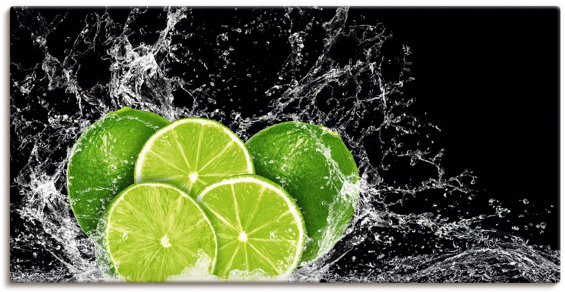 Artland Wandbild "Limone mit Spritzwasser" Obst Bilder 1 Stk. tlg. als Lein günstig online kaufen