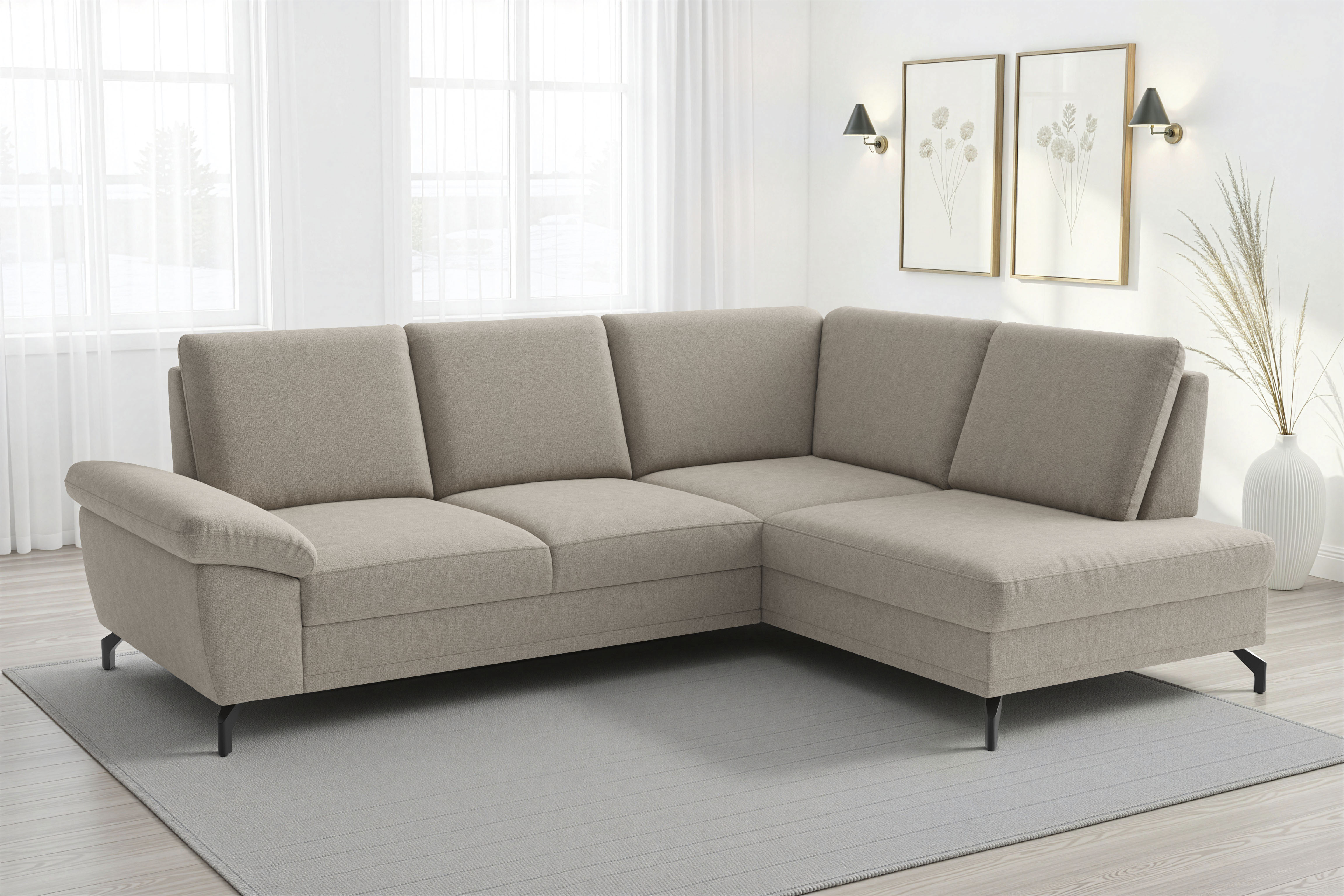 sit&more Ecksofa "Chelsea L-Form, B: 249 cm, Armteil- & Sitztiefenverstellung" optional Schlaffunktion und Bettkasten