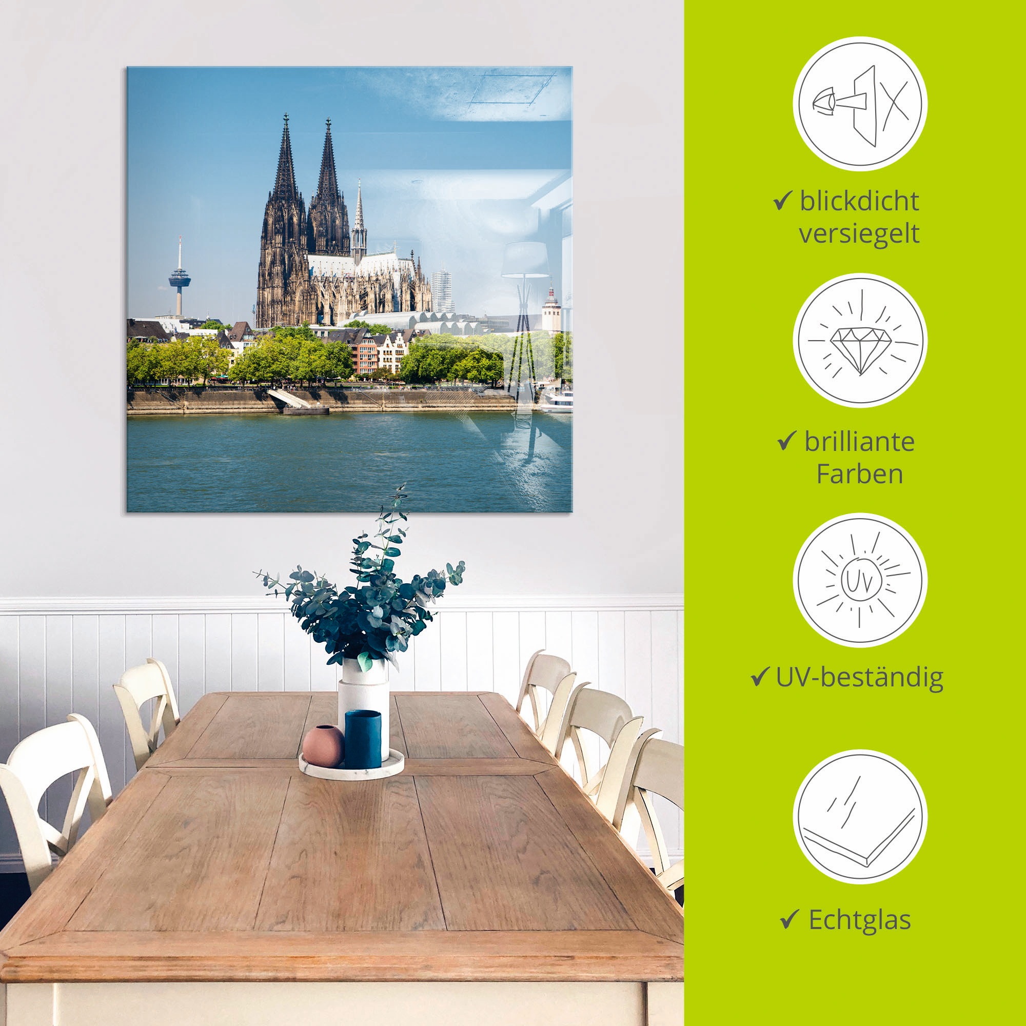 Artland Glasbild »Kölner Dom«, Gebäude, (1 St.), in verschiedenen Größen