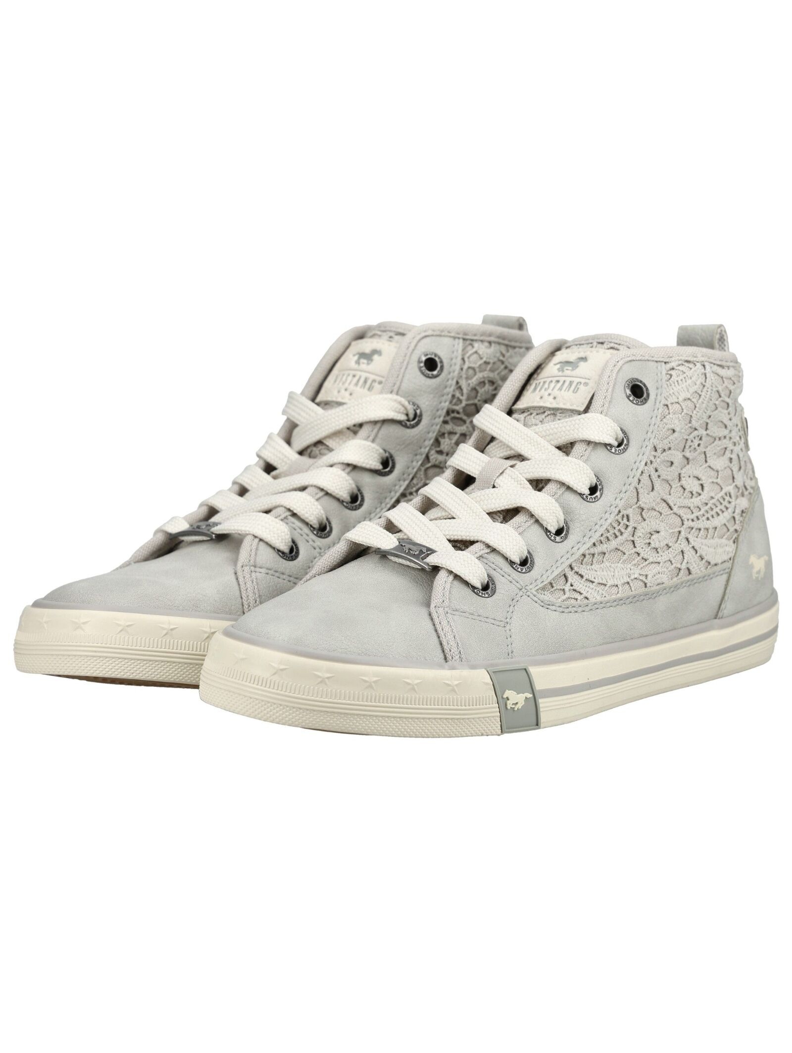 Sneaker MUSTANG SHOES "Mustang Shoes Sneaker Lederimitat/Textil", Herren, Gr. 37, grau, Lederimitat, Textil, Schuhe Sneaker 6