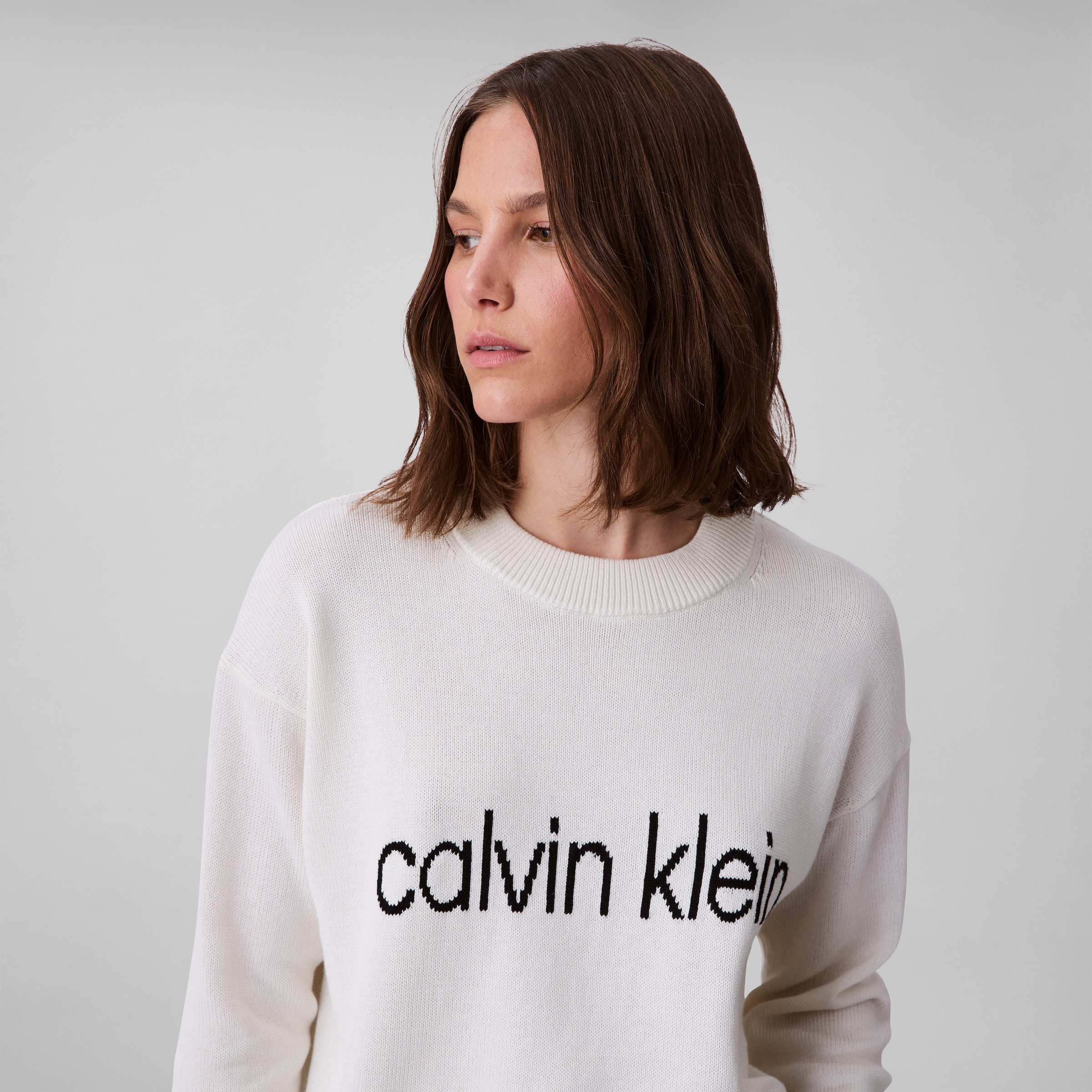 Calvin Klein Jeans Strickpullover »Cotton Graphic Pullover«, Mit Rundhalsausschnitt