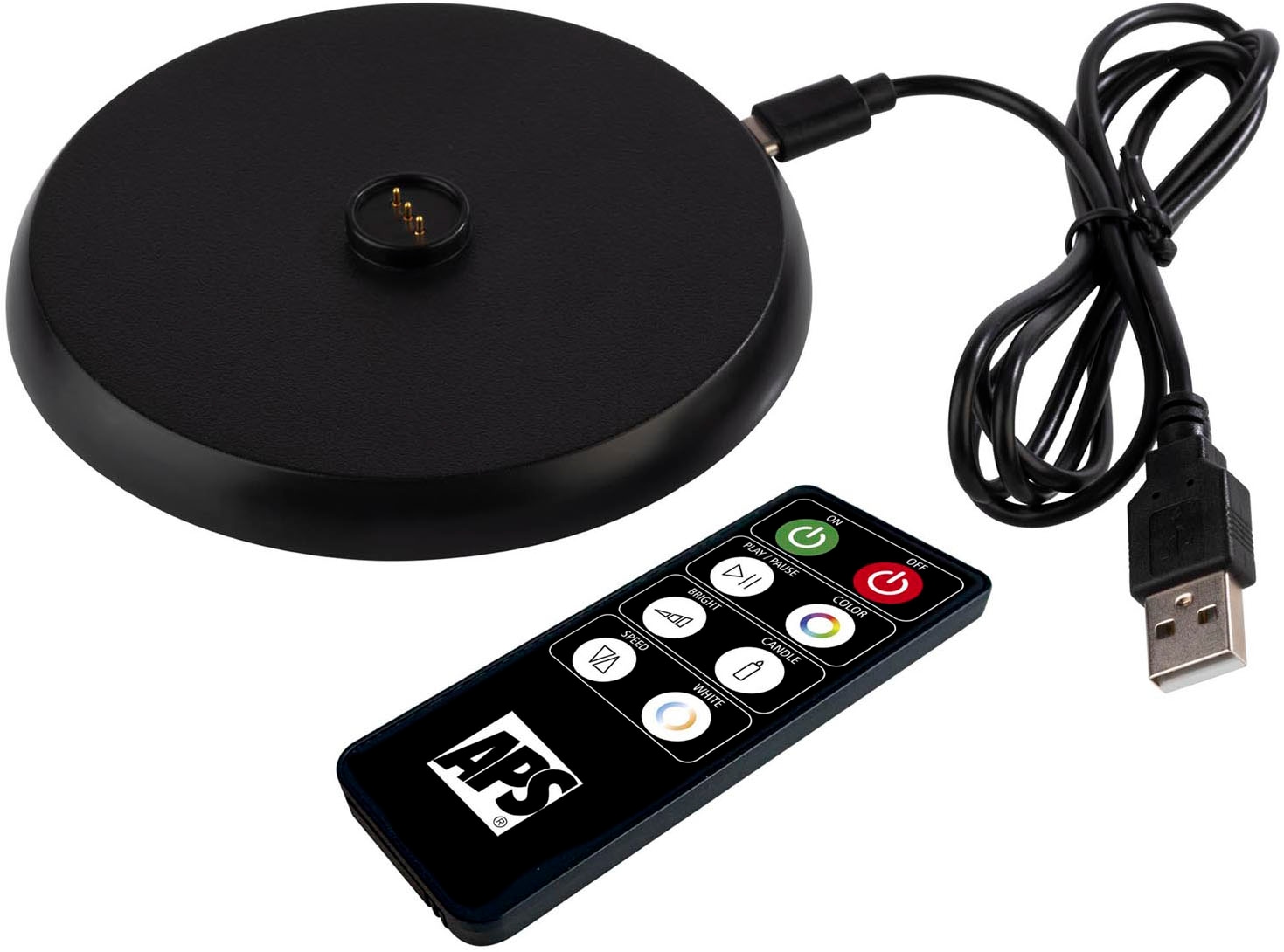 APS LED Tischleuchte »"ANTON" Kabellose USB-C Tischleuchte«, 1 flammig, Leuchtmittel LED-Modul | LED fest integriert, Spritzwasssergeschützt IP 54, inkl. Dockinstation und Fernbedienung