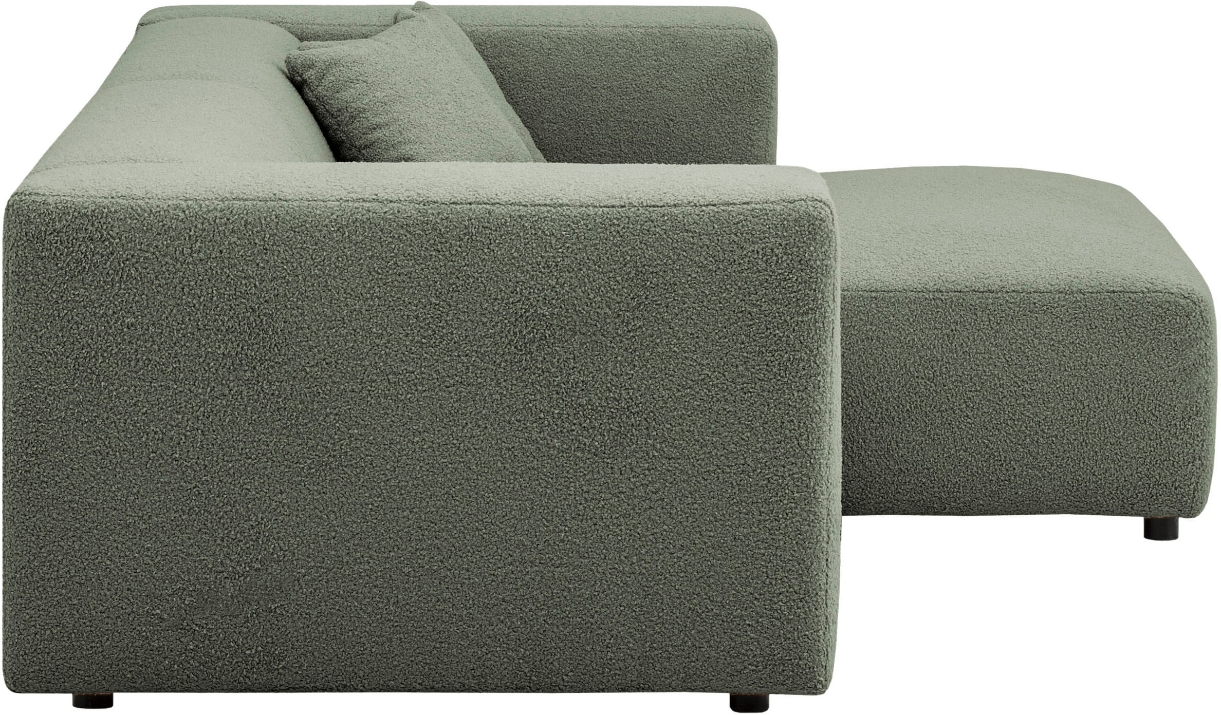 andas Ecksofa »BAKELS, L-Form in Cord oder Boucle-Stoff, moderne Couch«, wahlweise Recamiere rechts/links, bequemer Sitzkomfort