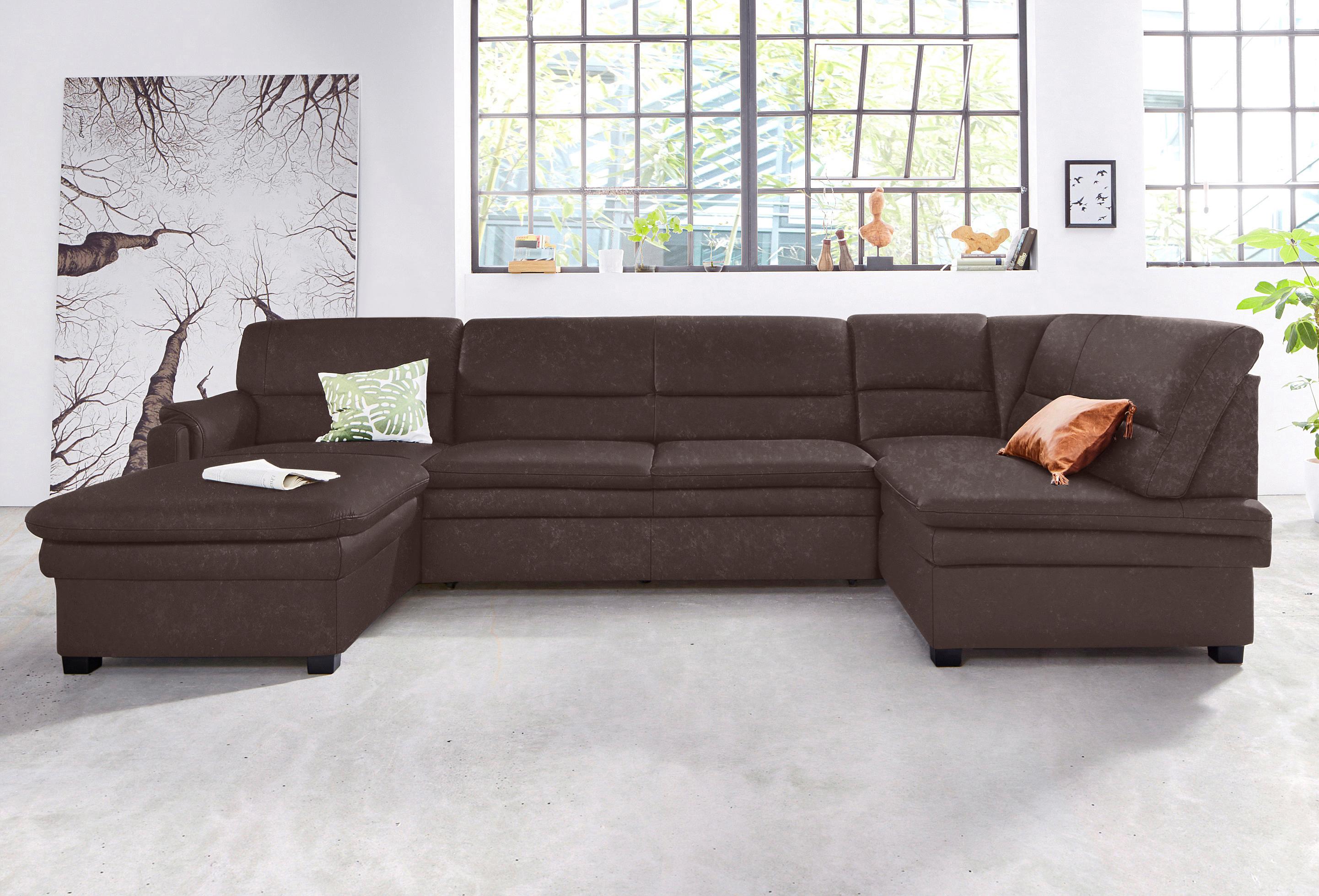 sit&more Wohnlandschaft "Pisa U-Form" mit Federkern, wahlweise mit Schlaffunktion