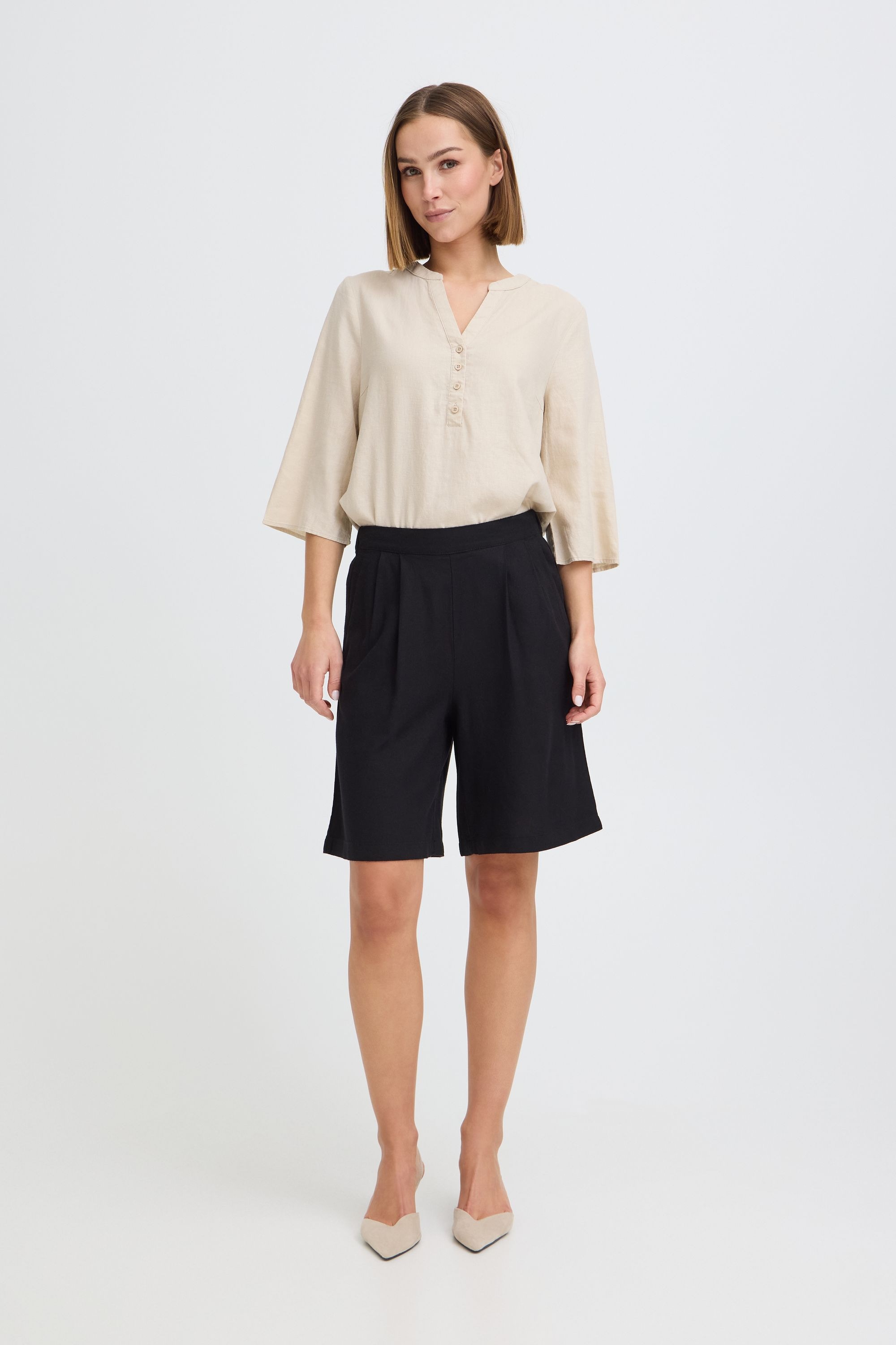 OXMO Leinenhose »Leinenhose OXNInna Linen Mix Bermuda«