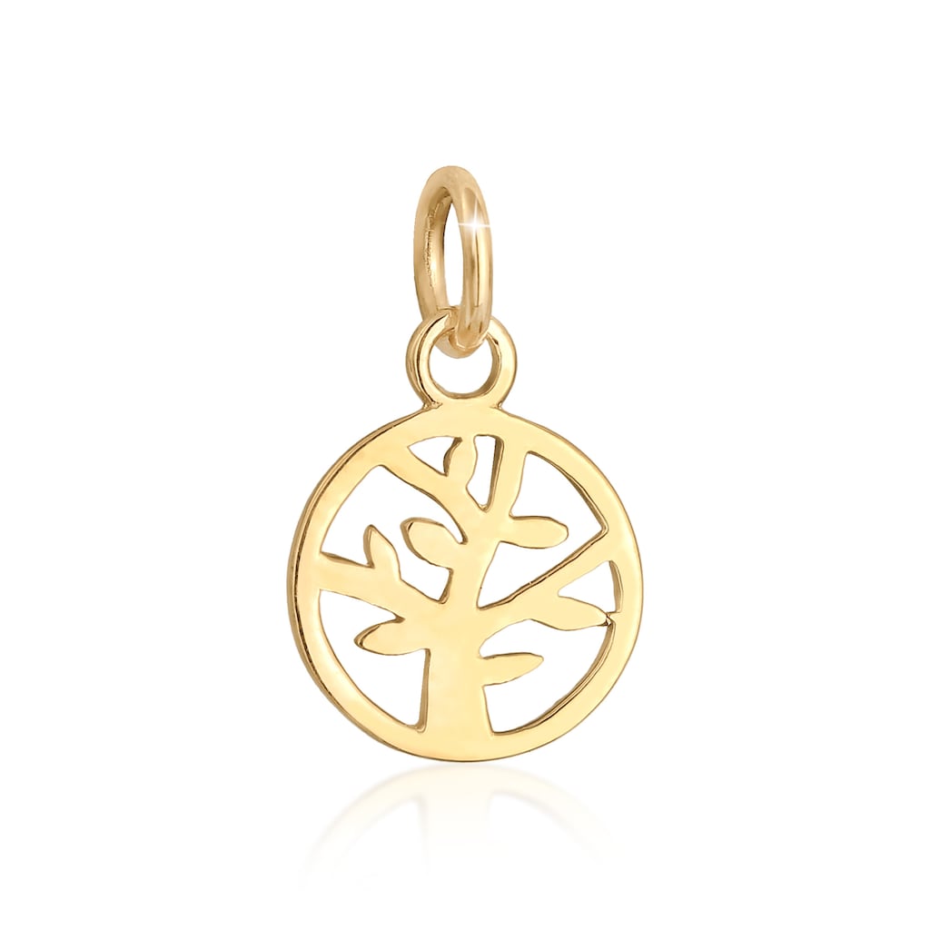 Elli Premium Kettenanhänger »Lebensbaum Tree of Life Symbol Edel 585 Gelbgold«