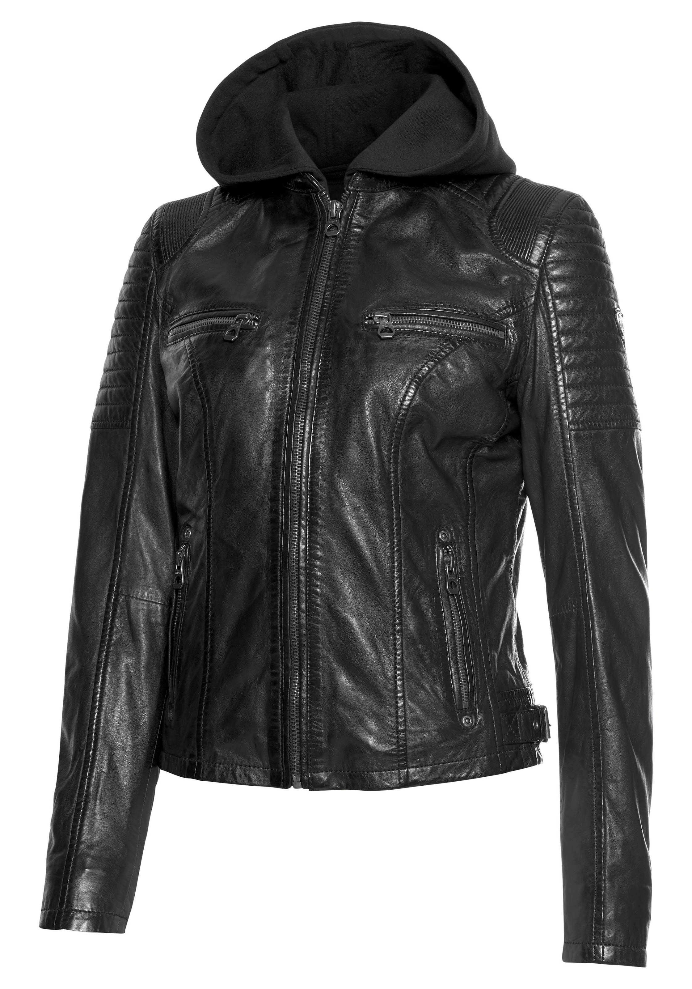 Mauritius Bikerjacke »SAMINA«, mit Kapuze, 2-in-1-Jacke - mit abnehmbarem Kapuzen-Sweat-Einsatz