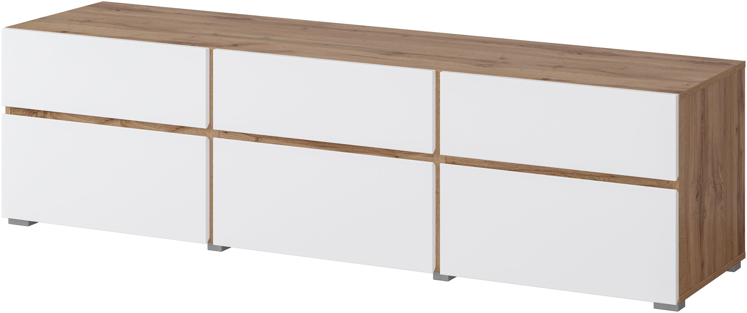 INOSIGN Lowboard »Cross, moderne grifflose TV-Kommode,3 Klappen/3 Schubkästen«, Breite 180 cm, TV-Schrank mit viel Stauraum, TV-Board