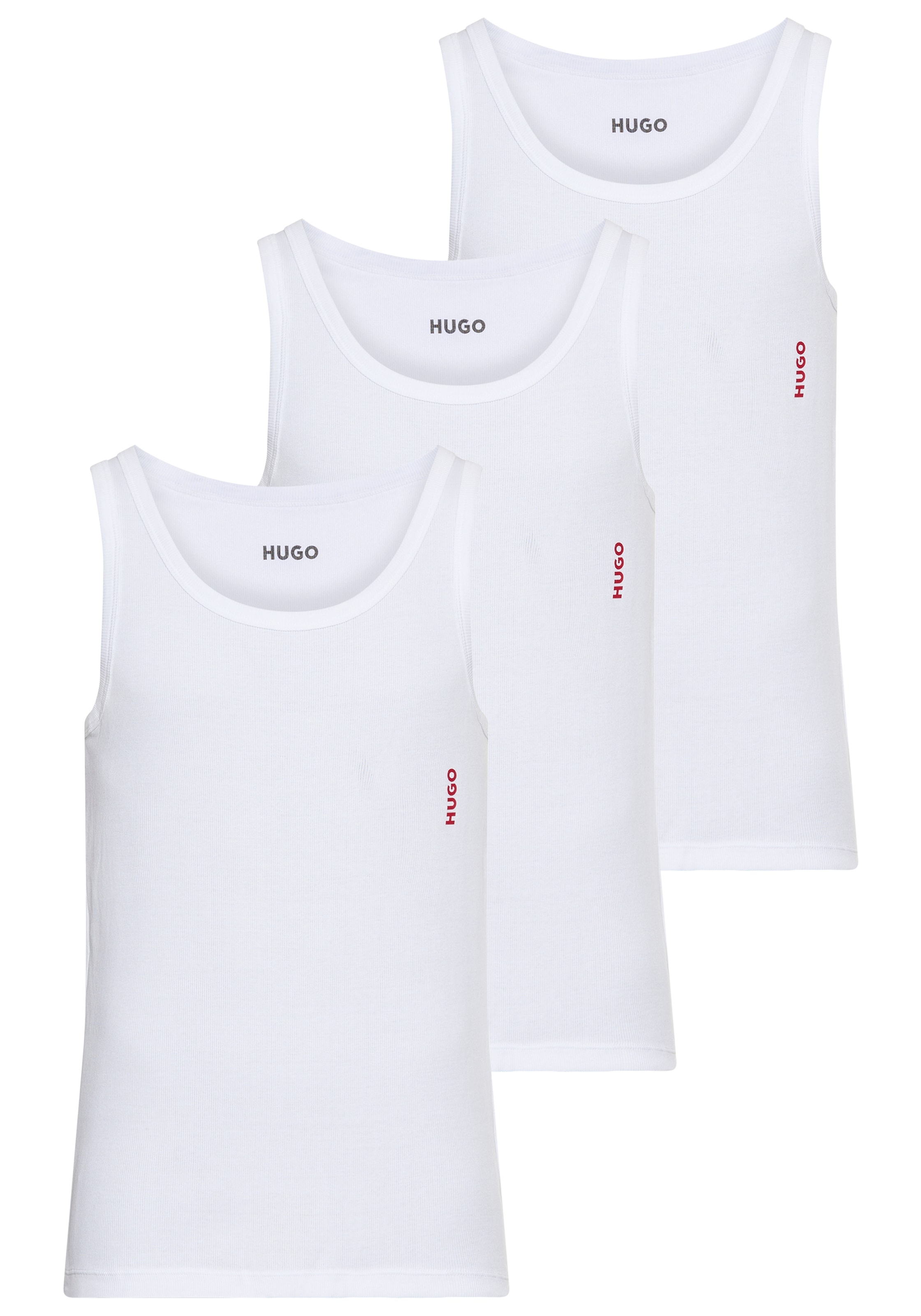 HUGO Underwear Ripptanktop, (Packung, 3 tlg., 3er), Basic, Rundhals günstig online kaufen