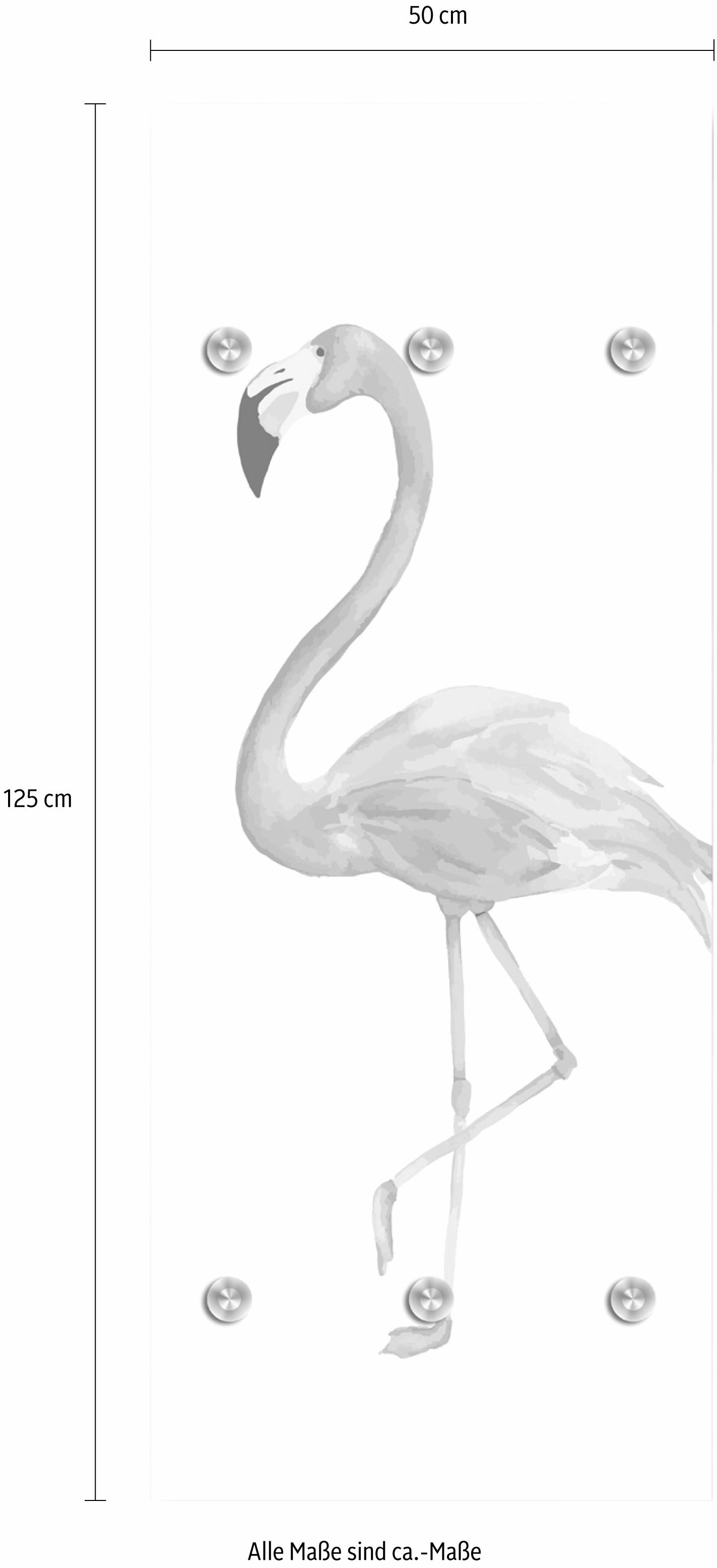 queence Garderobenleiste »Flamingo«, mit 6 Haken, 50 x 120 cm