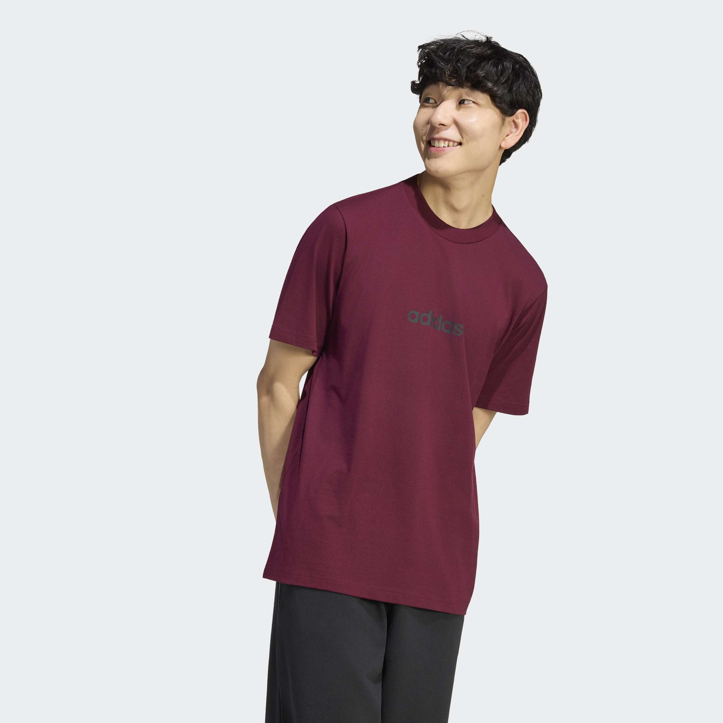 adidas Sportswear T-Shirt "M LIN SJ T" überschnittene Schultern, Kurzarmdesign, aus Baumwolljersey