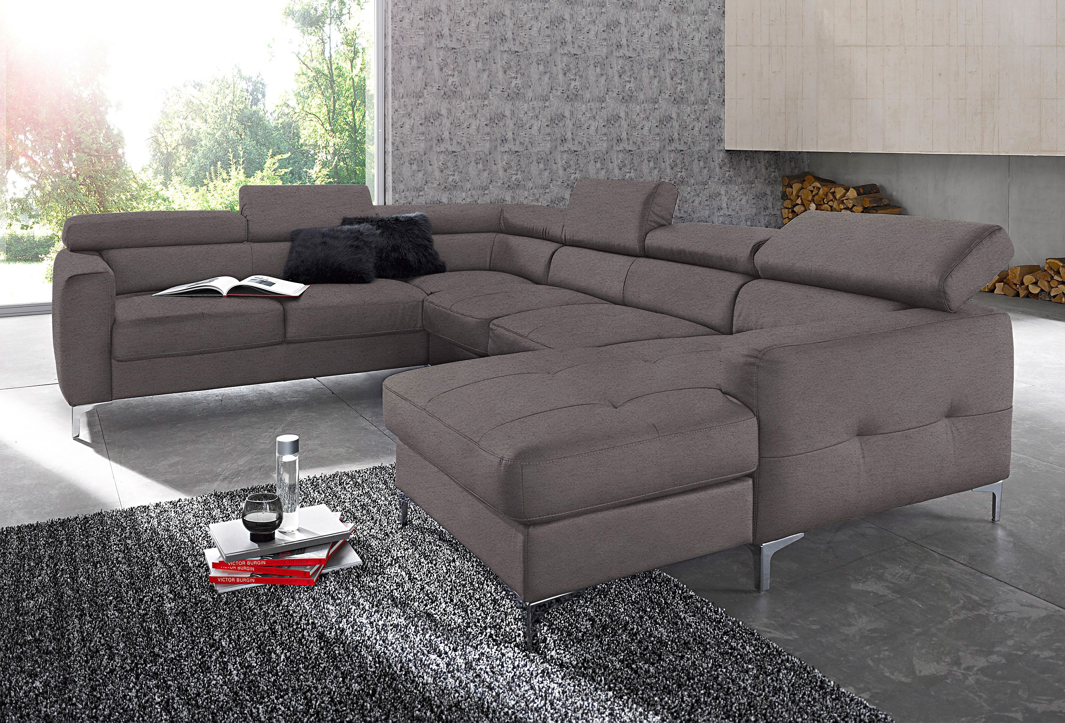 COTTA Wohnlandschaft "Sammy U-Form, B: 304 cm" Kopfteilverstellung, optional Schlaffunktion & Bettkasten