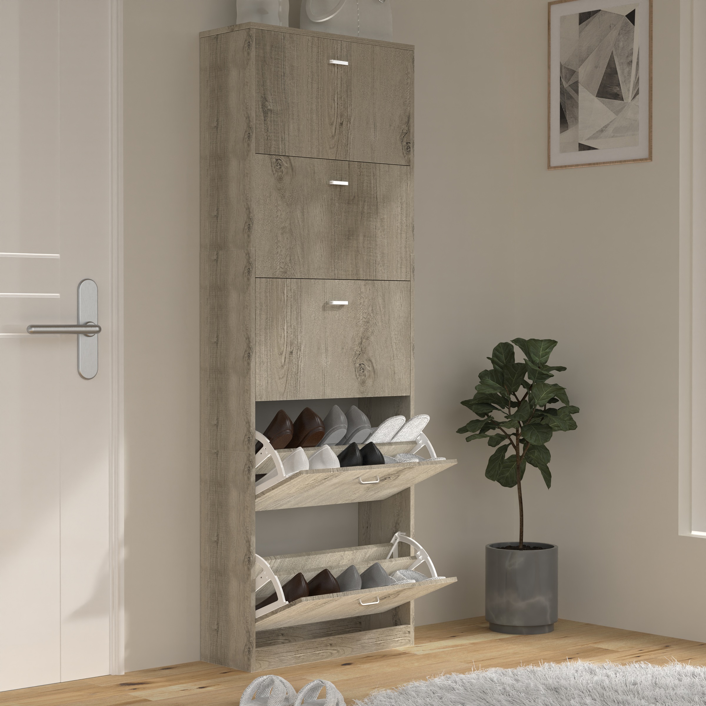 VCM Schuhschrank »Holz Regal Schuhschrank Schuhkipper Serie Sipos XL«