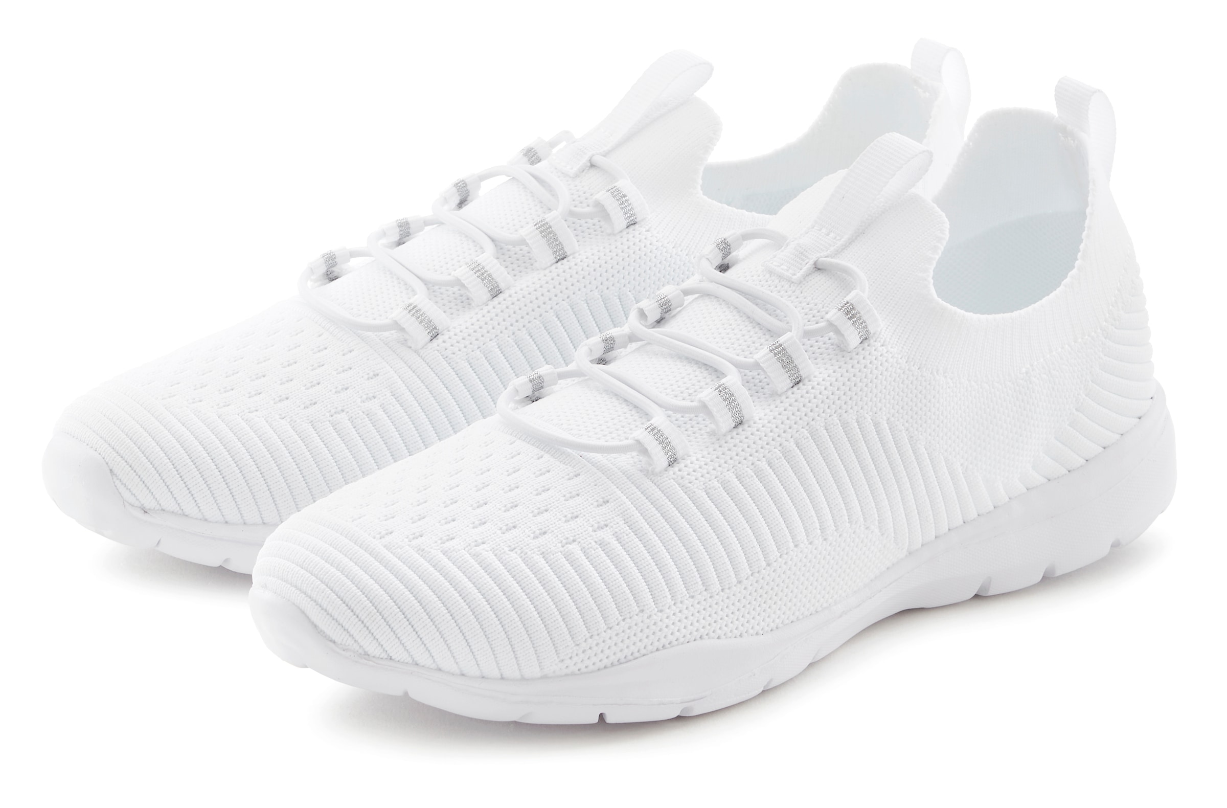 Sneaker VIVANCE "Freizeitschuh, Halbschuh, Turnschuhe, Slip-On-Sneaker", Damen, Gr. 35, weiß, Obermaterial: 100% Textilmaterial. Decksohle: 100% Textilmaterial. Futter: 100% Textilmaterial. Laufsohle: 100% Synthetik, unifarben, Basic, Schuhe Sneaker, supe