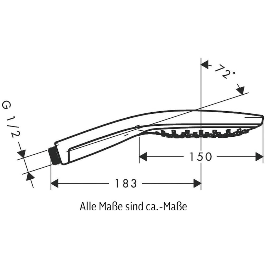 hansgrohe Handbrause »Raindance Select S«, 15cm, 3 Strahlarten wassersparend, chrom