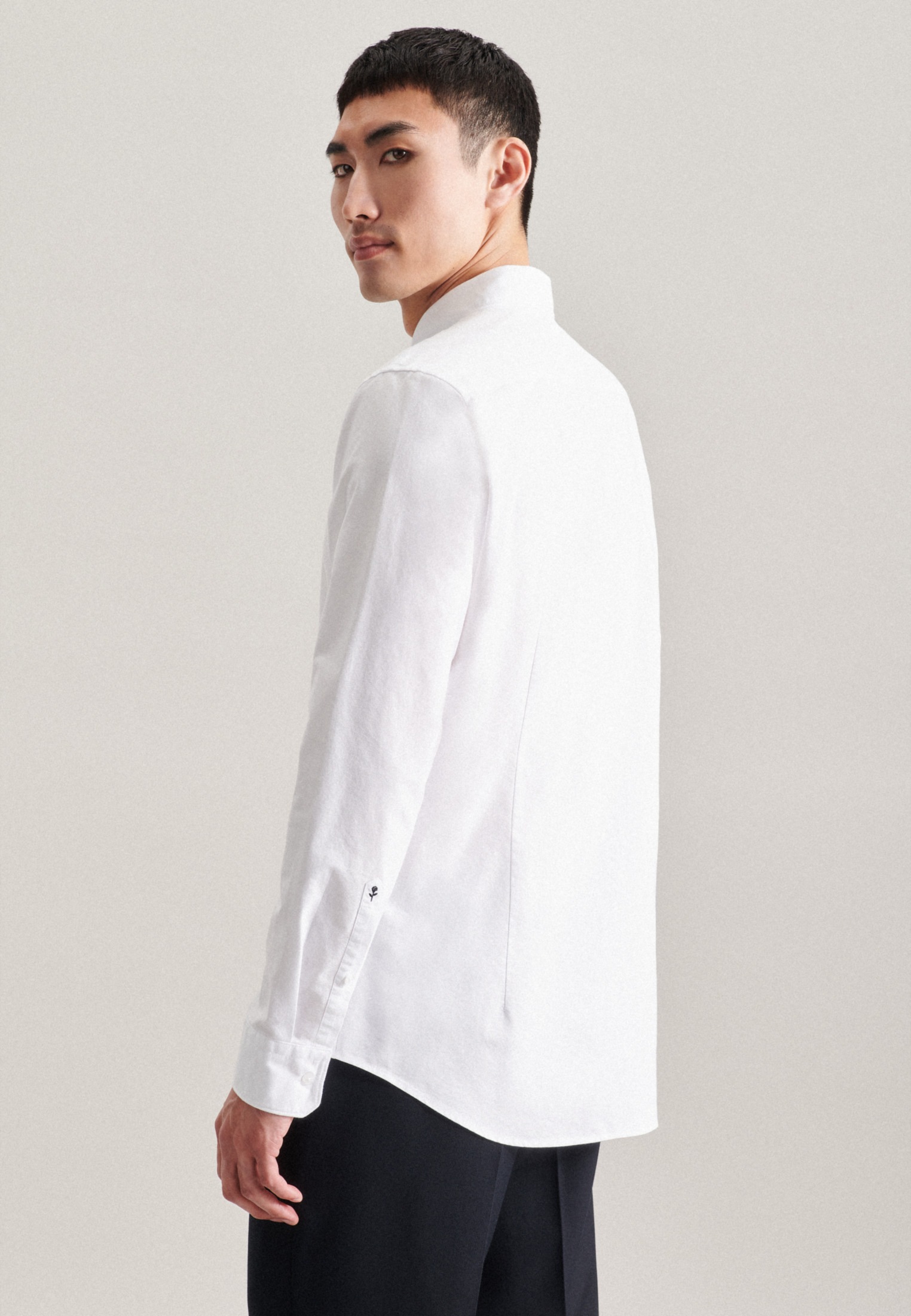 seidensticker Businesshemd »Shaped«, Shaped Langarm Button-Down-Kragen Uni