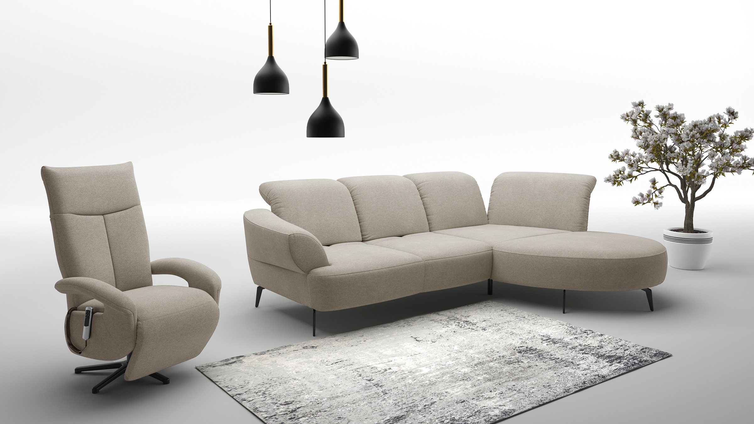 sit&more Ecksofa »Dance«, inkl.System Click&Seat und Sitztiefenverstellung