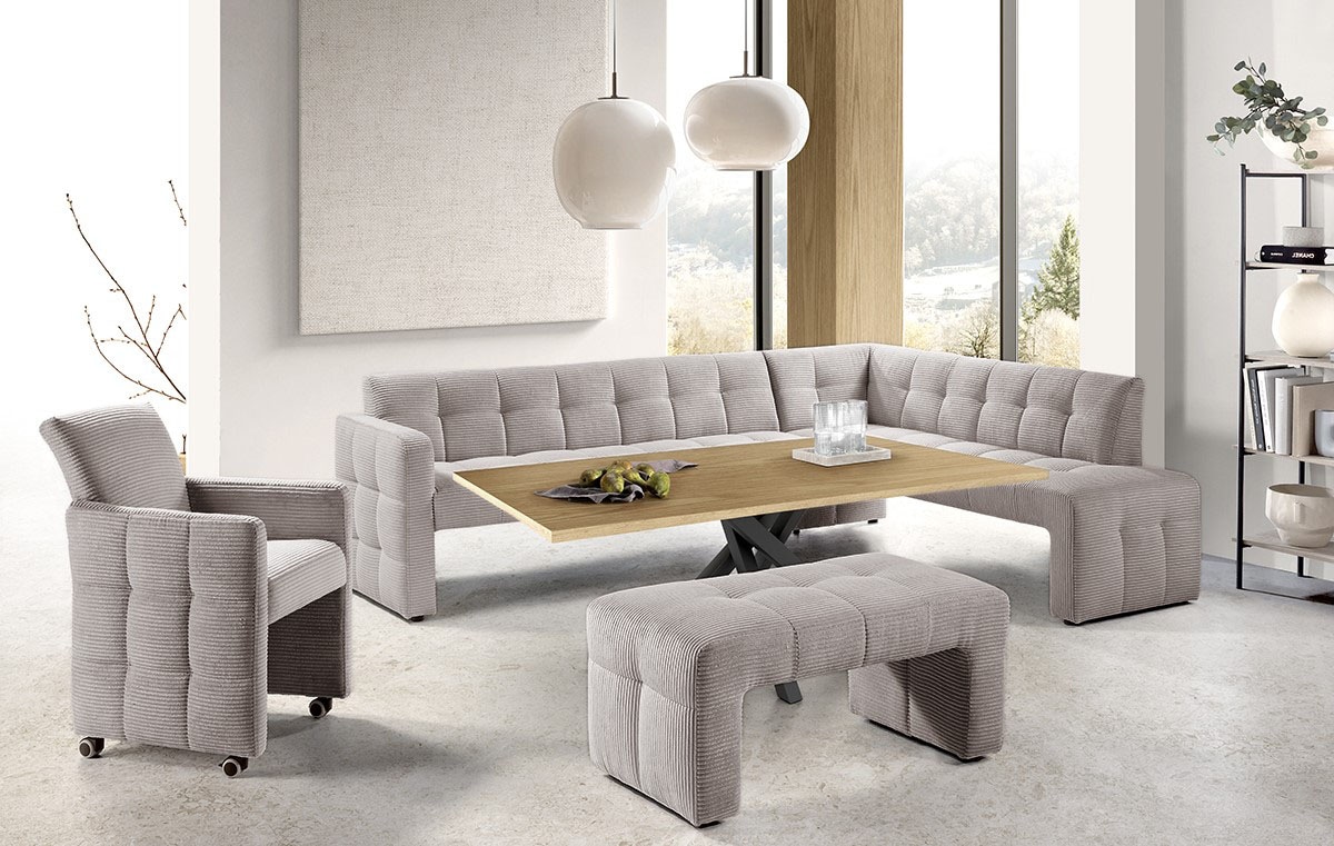 exxpo - sofa fashion Essbank »Barista, bequem und elegant, hohe Bodenfreiheit«, Eckbank Barista bequem und elegant, hochwertige Detailverarbeitung