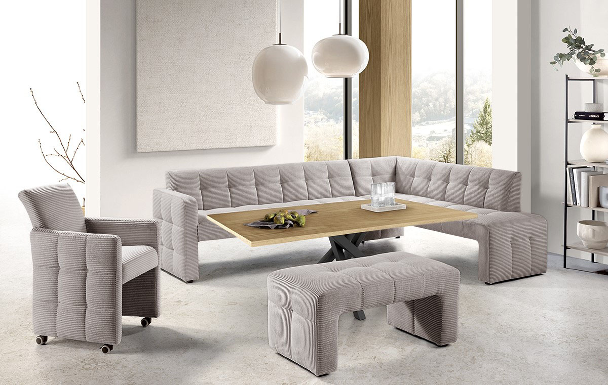 Thumbnail - exxpo - sofa fashion Essbank "Barista, bequem und elegant, hohe Bodenfreiheit", Eckbank Barista bequem und elegant, hoch...