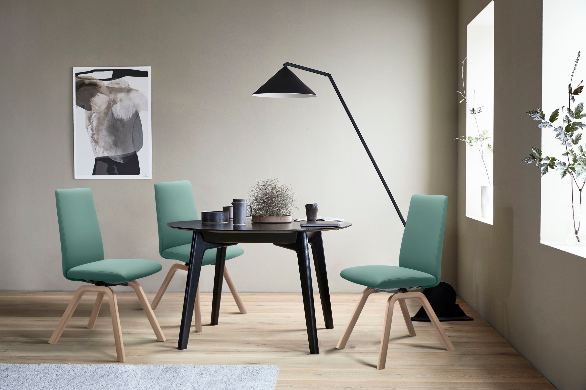 Stressless® Polsterstuhl »Laurel«, Leder PALOMA, Low Back, Größe L, mit schräggestellten Beinen in Eiche natur