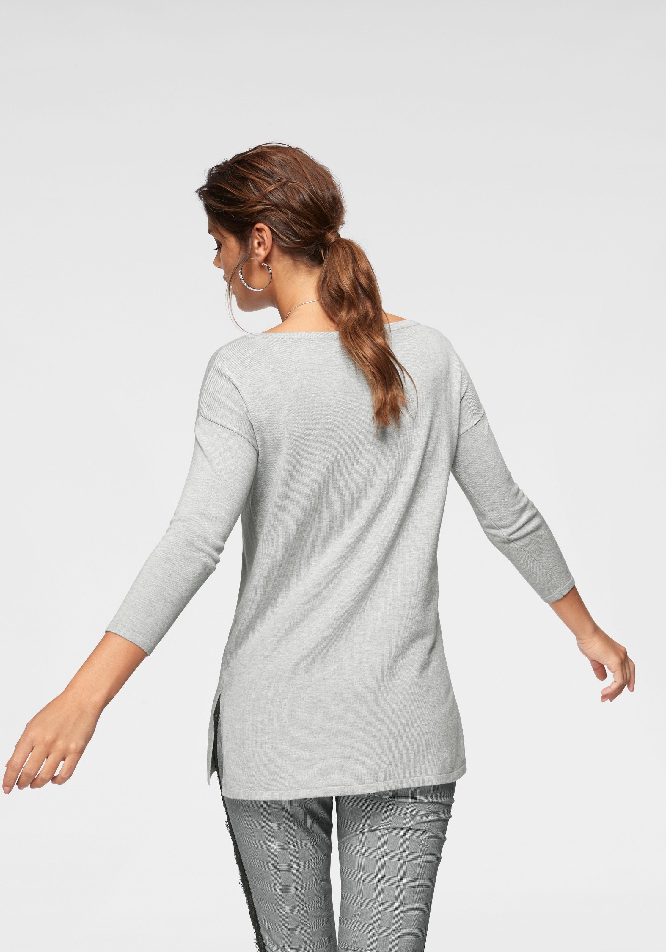 Laura Scott Longpullover, mit Seitenschlitzen