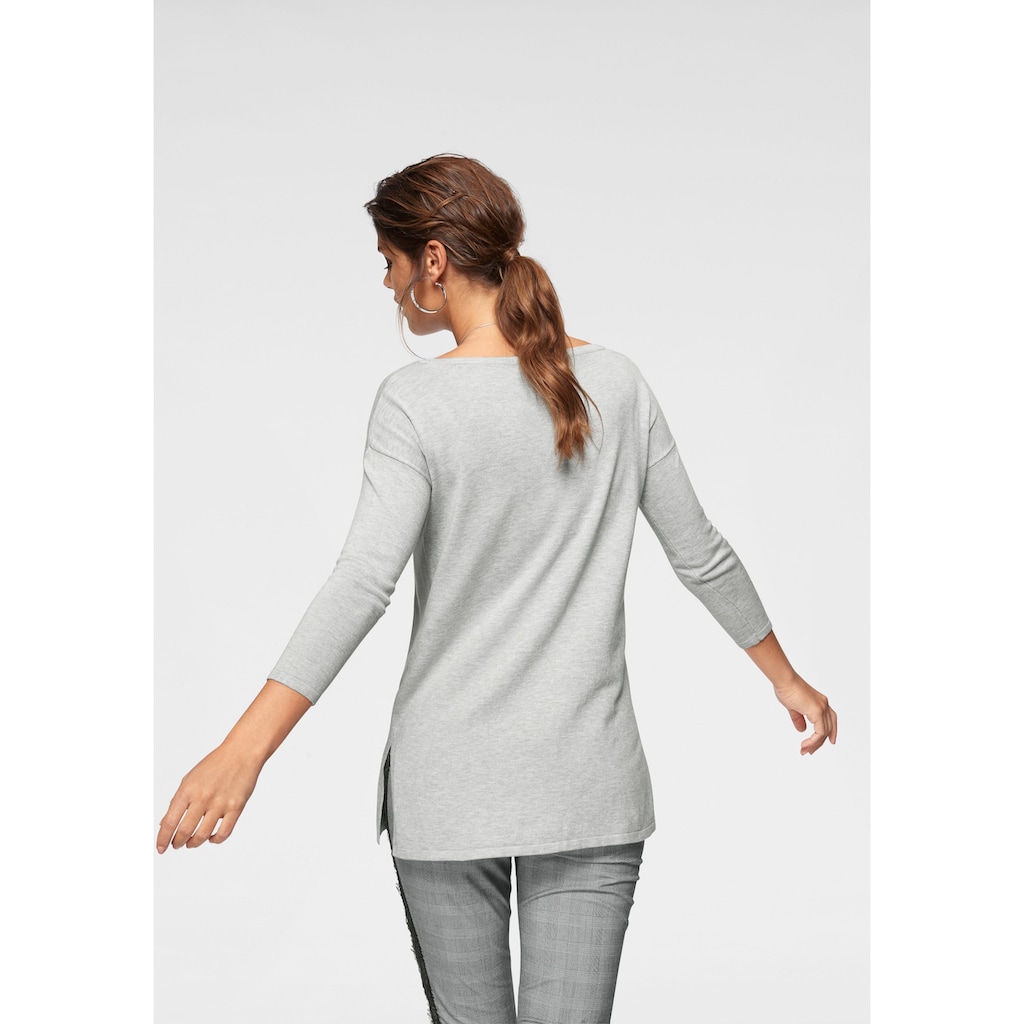 Laura Scott Longpullover, mit Seitenschlitzen