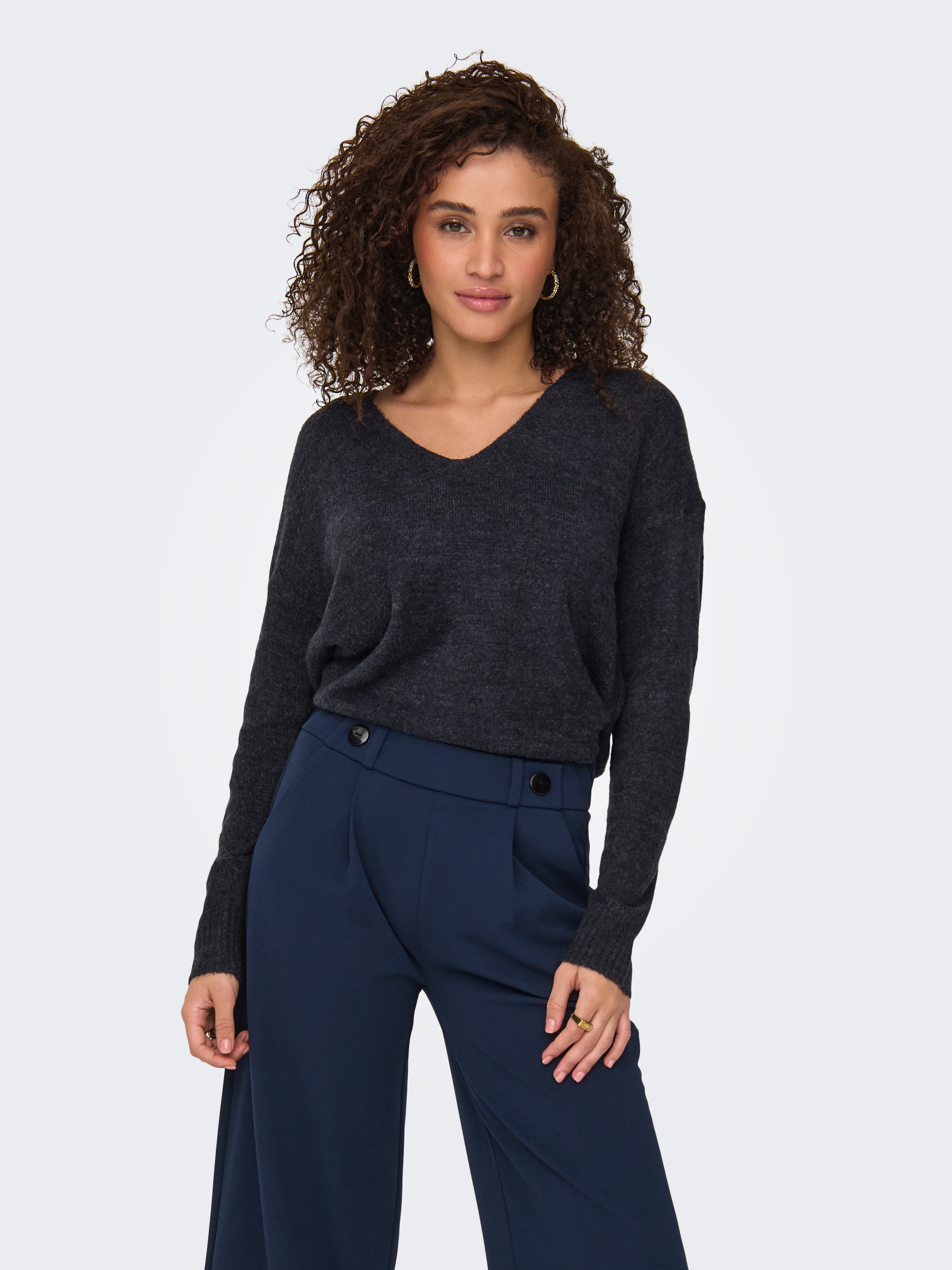 JDY V-Ausschnitt-Pullover "JDYELANORA L/S V-NECK PULLO. KNT NOOS", mit leic günstig online kaufen