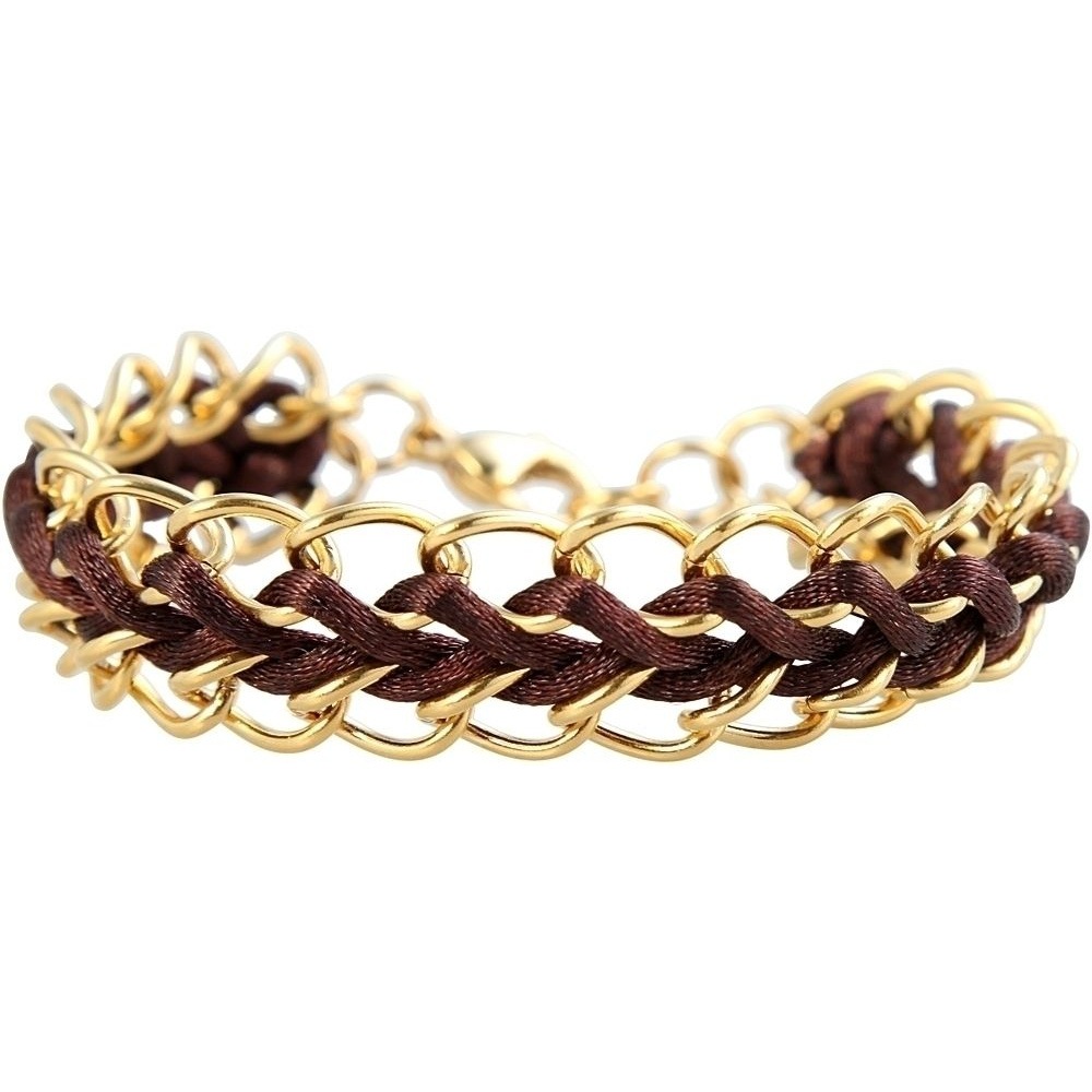 Adelia's Chain Bracelet Gold/Brown 18cm