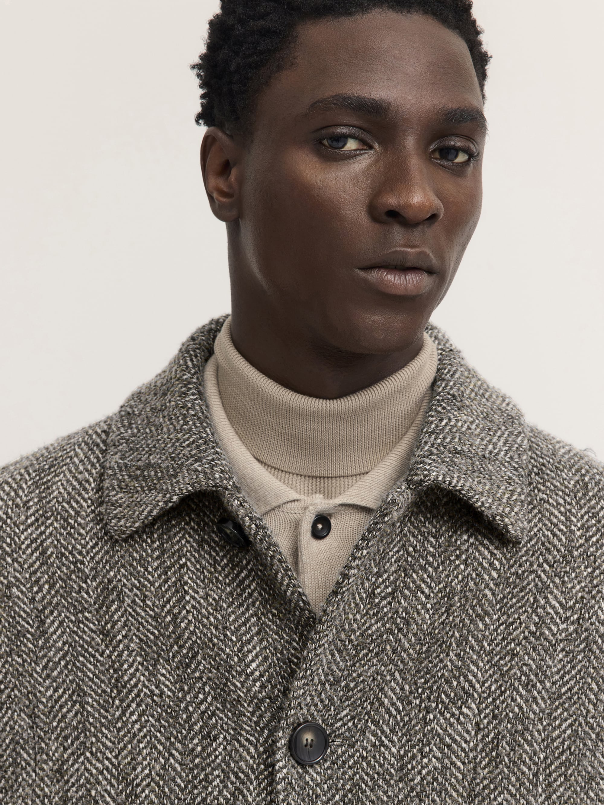 bugatti Kurzmantel »Modern Fit« Modern Fit Wollmix Fischgrät Umlegekragen