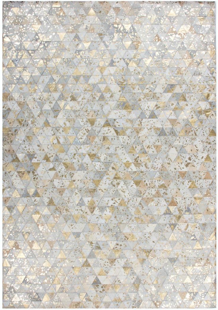 Kayoom Fellteppich »Rocket 410«, rechteckig, 8 mm Höhe, Patchwork-echtes Leder-Fell, Wohnzimmer