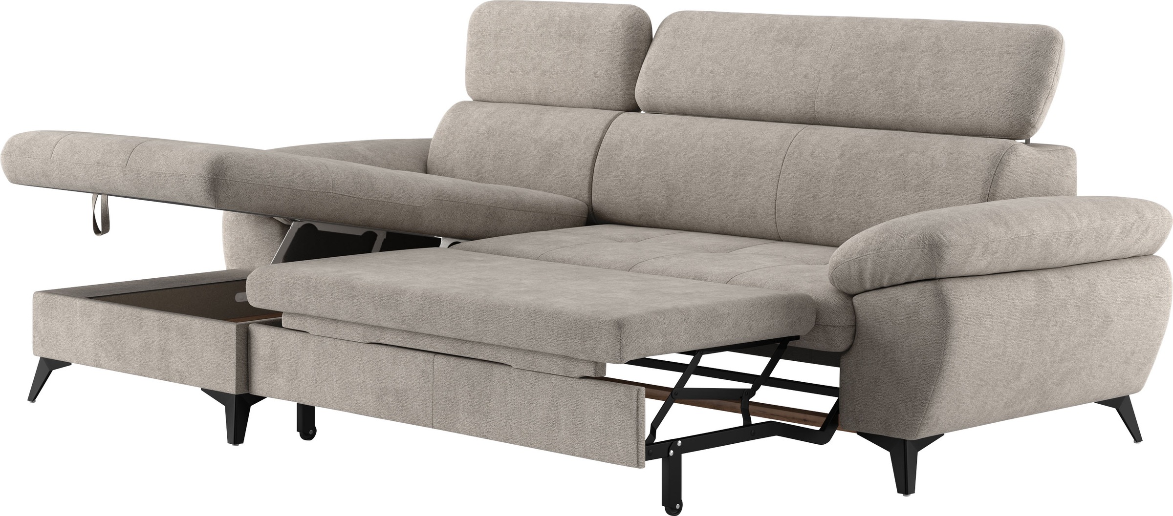 COTTA Ecksofa »Hudson L-Form«, mit Kopfteilverstellung, wahlweise mit Bettfunktion & Bettkasten