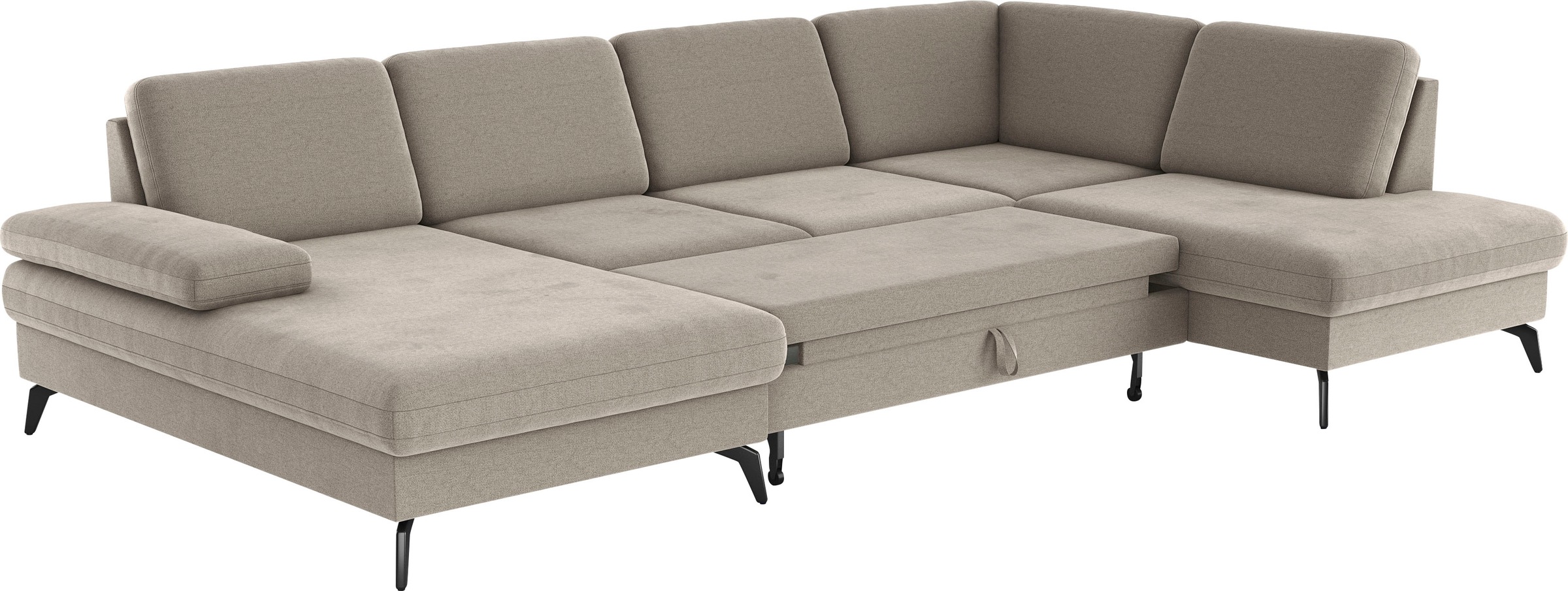 sit&more Wohnlandschaft »Morris U-Form, inkl. Sitztiefenverstellung«, wahlweise mit Armteilverstellung, Bettfunktion & Bettkasten