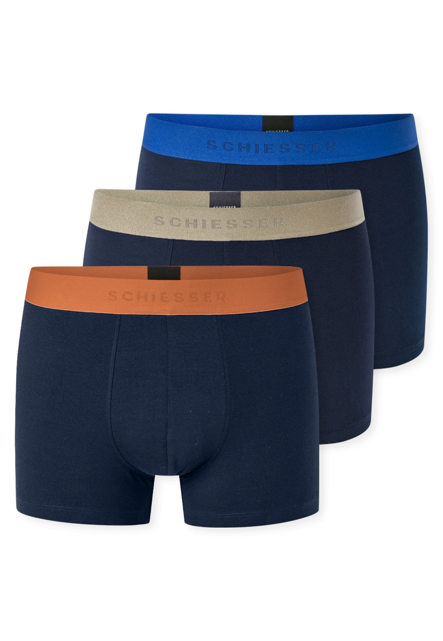Schiesser Boxershorts "95/5 Multipacks" mit farblich abgesetztem, sportlichem Logo-Webgummibund