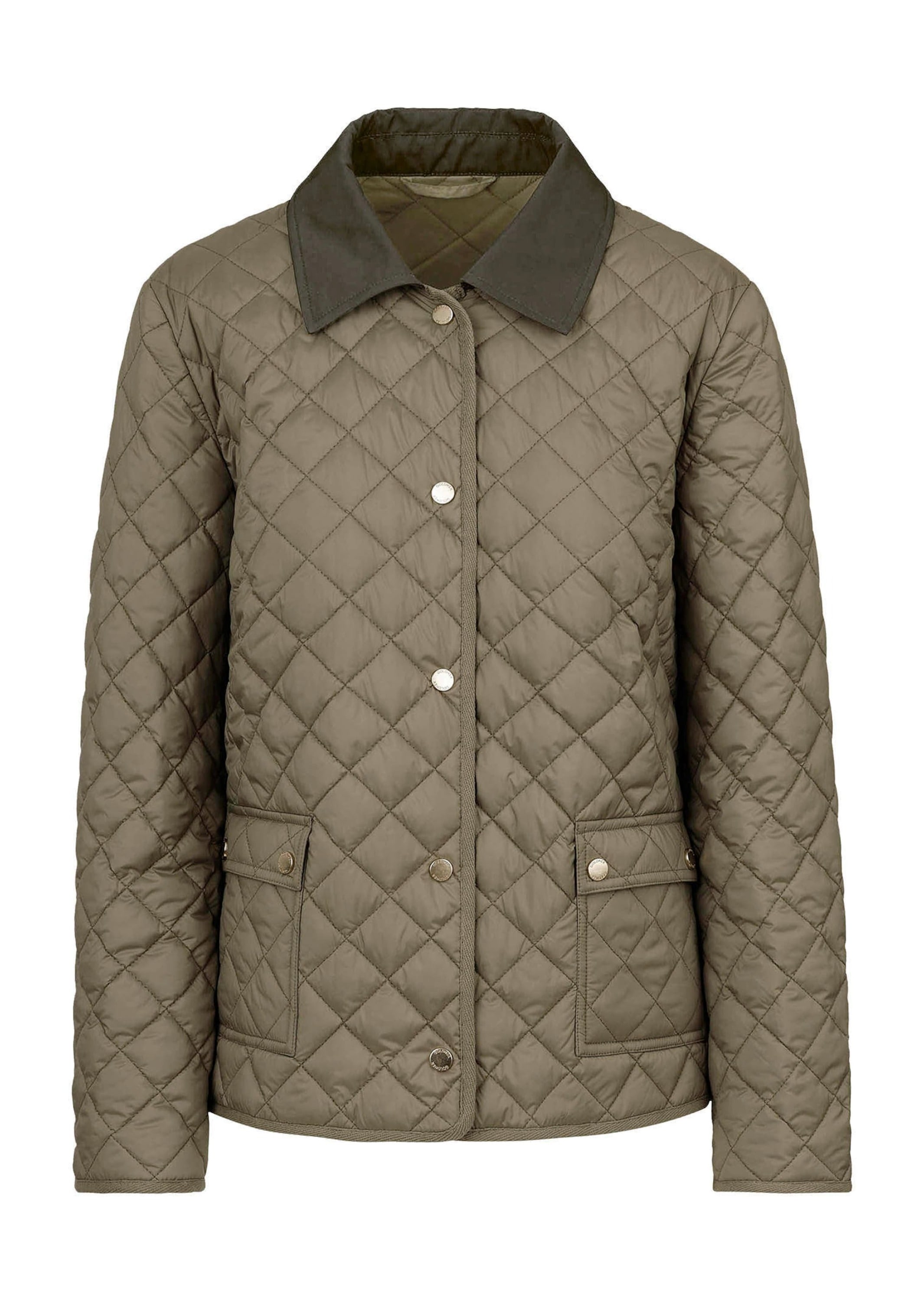 GOLDNER Kurzjacke "Kurzgröße Steppjacke mit Hemdkragen" Kontrastkragen