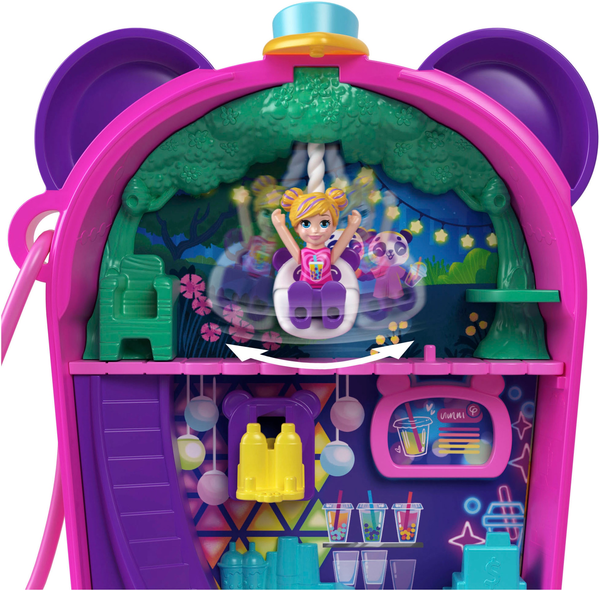 Polly Pocket Spielwelt »Bubble Tea Pandaschatulle«, mit 2 Puppen und Zubehör