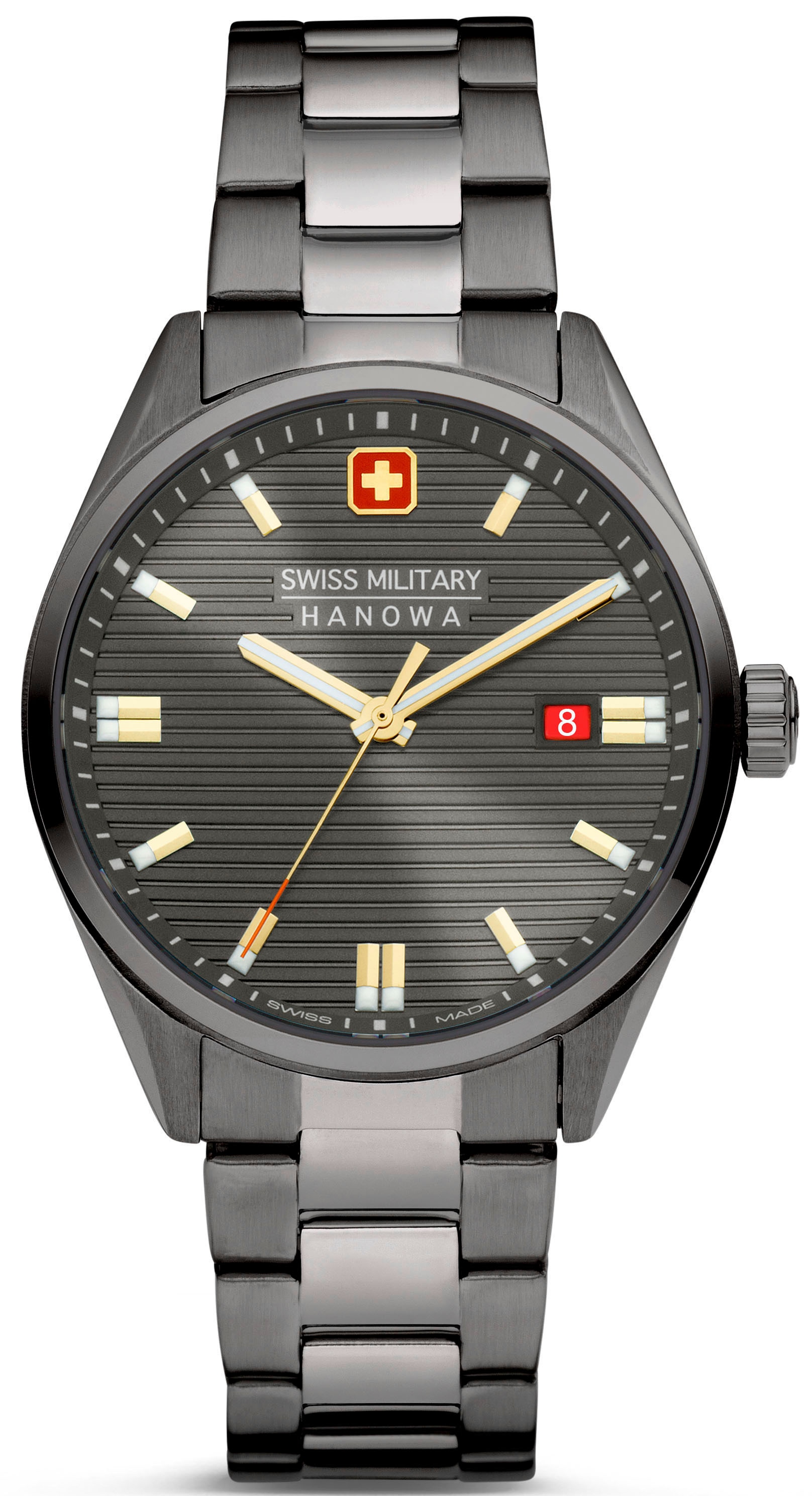 Swiss Military Hanowa Quarzuhr »ROADRUNNER, SMWGH2200141«, Armbanduhr, Herrenuhr, Schweizer Uhr, Swiss Made, Datum, Saphirglas