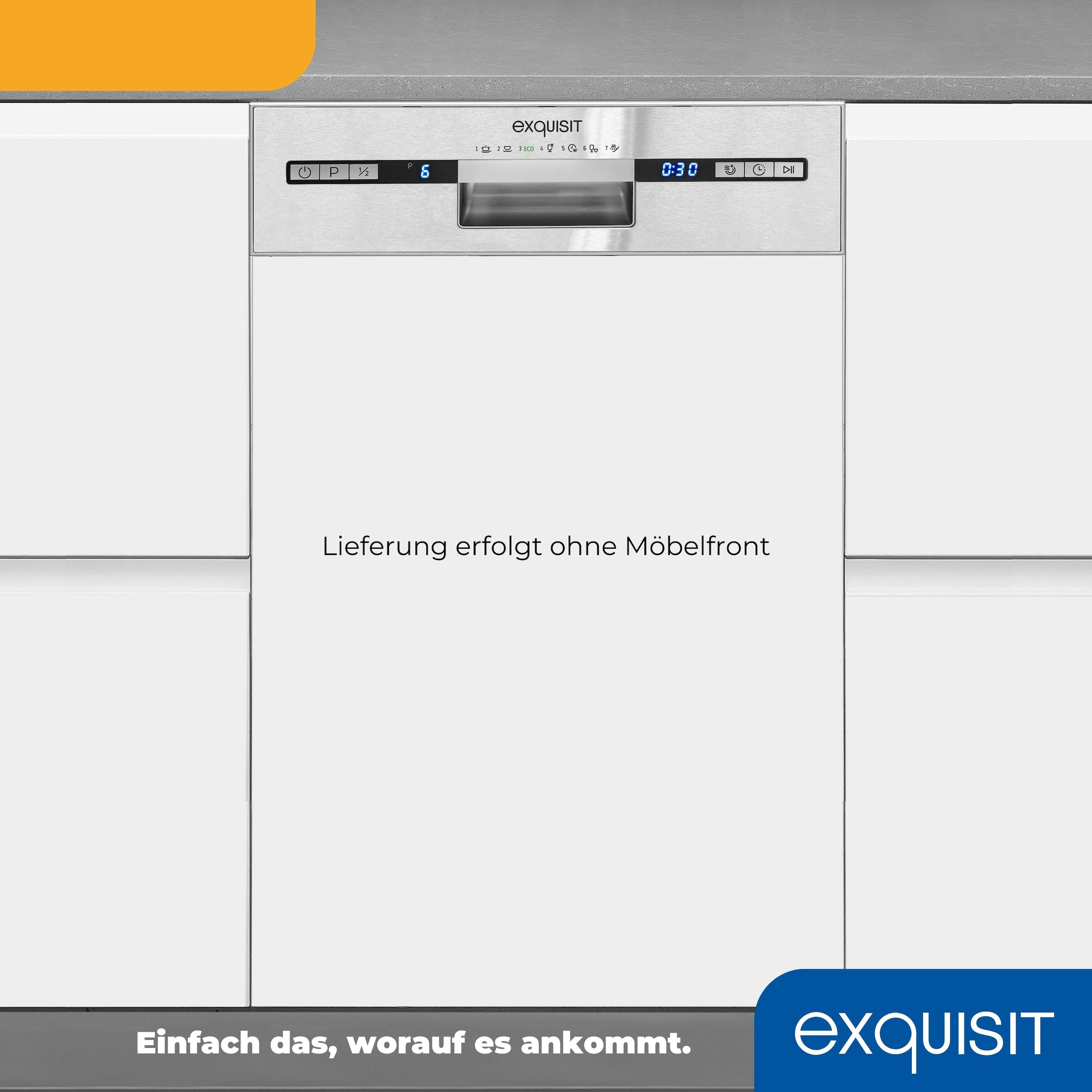 exquisit teilintegrierbarer Geschirrspüler »EGSP2109-EB-030E«, 9 Maßgedecke