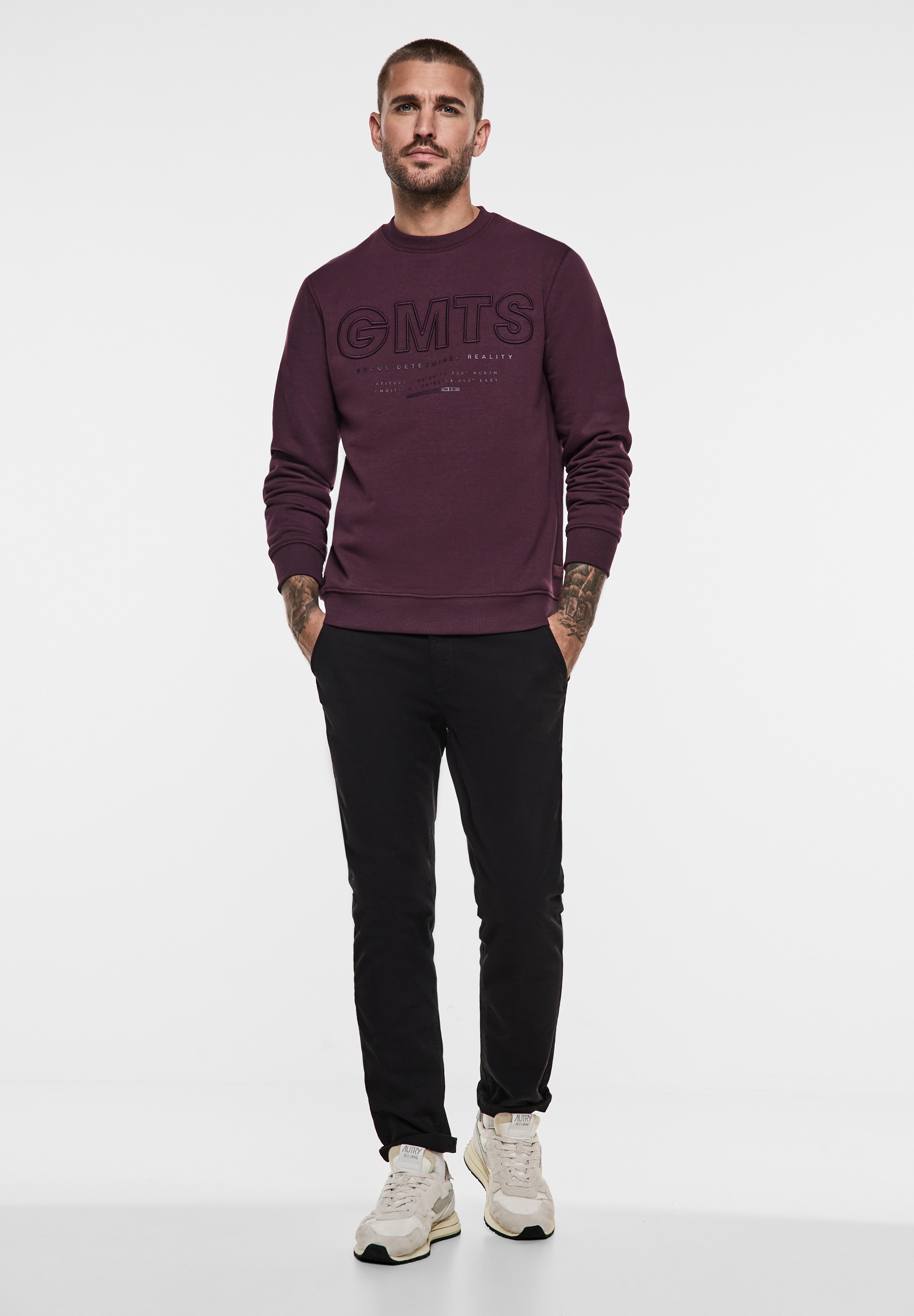 STREET ONE MEN Sweatshirt, in Unifarbe