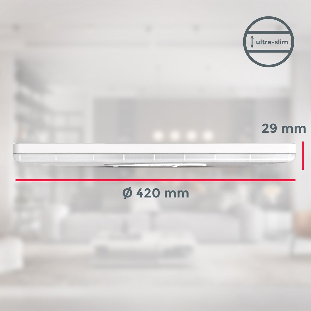 B.K.Licht ultraflaches LED Panel mit LED Backlight, Stufendimmer, inkl. 1 x LED Platine, 22 Watt, 3.000 Lumen, 4.000 Kelvin, inkl. Memoryfunktion, Gr. ca. 42 x 42 cm