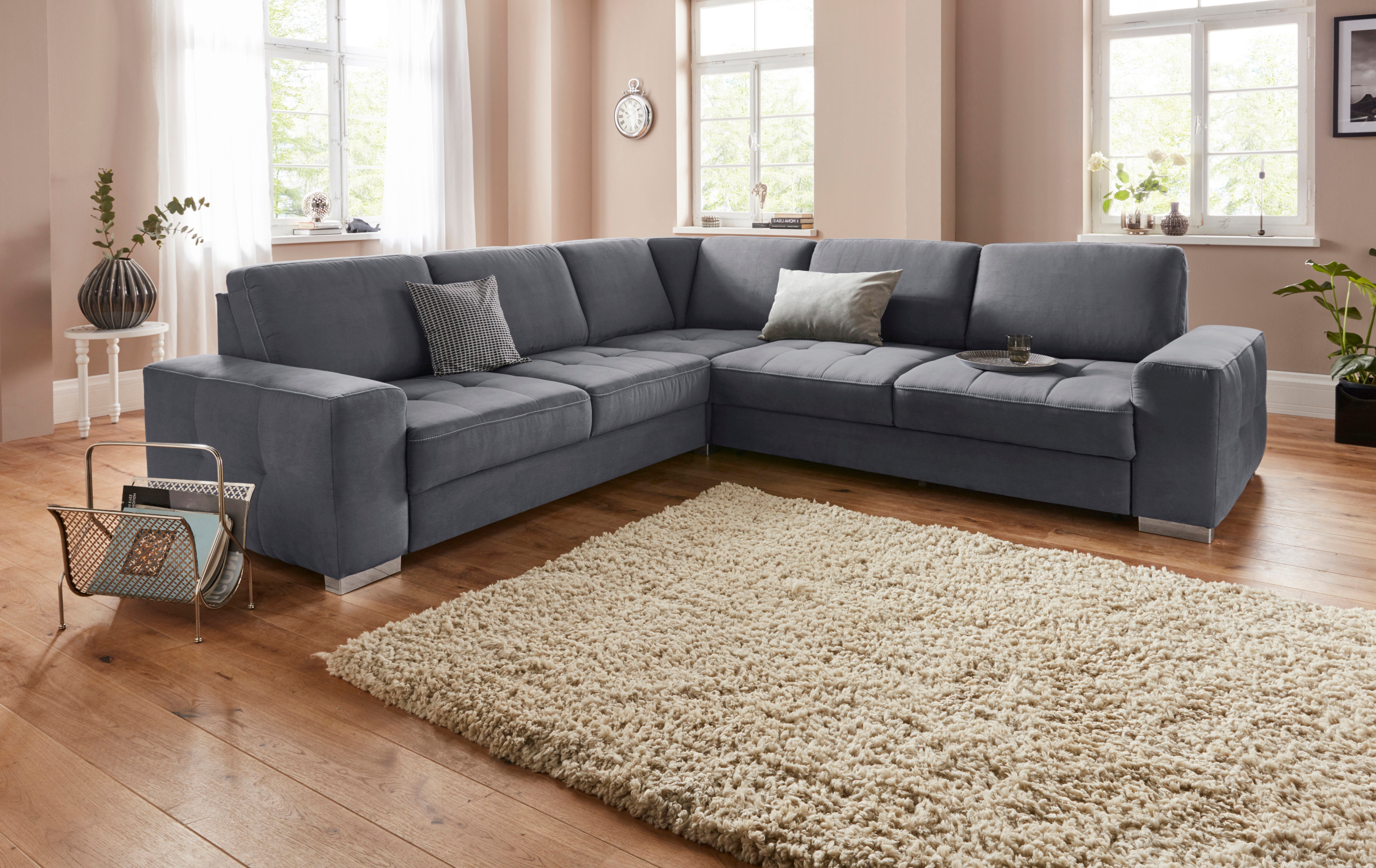 sit&more Ecksofa "Santorini L-Form" mit Federkern und Sitztiefenverstellung, wahlweise mit Schlaffunktion
