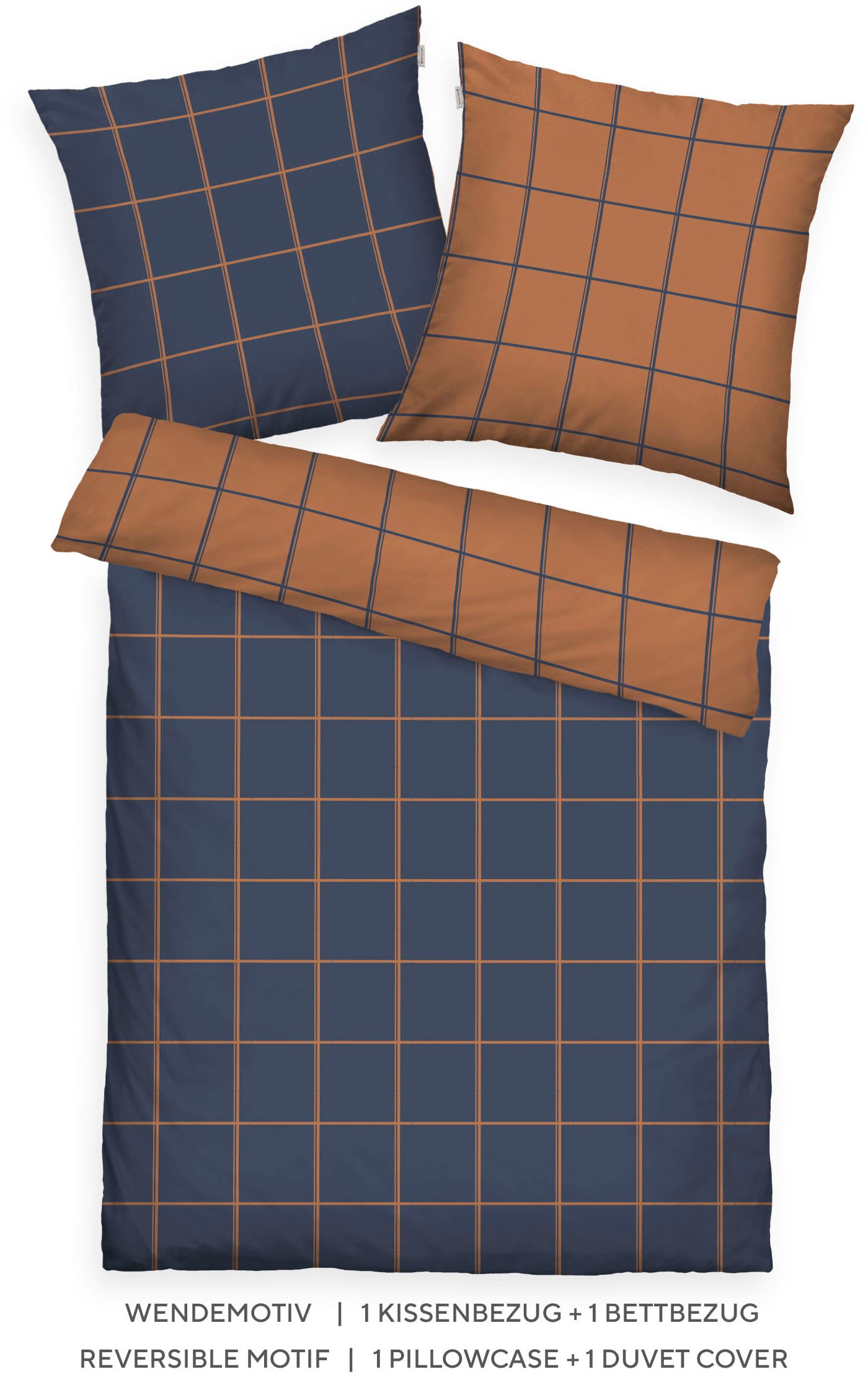 TOM TAILOR HOME Bettwäsche "LARGE CHECK in Gr. 135x200cm oder 155x220cm" 2 günstig online kaufen