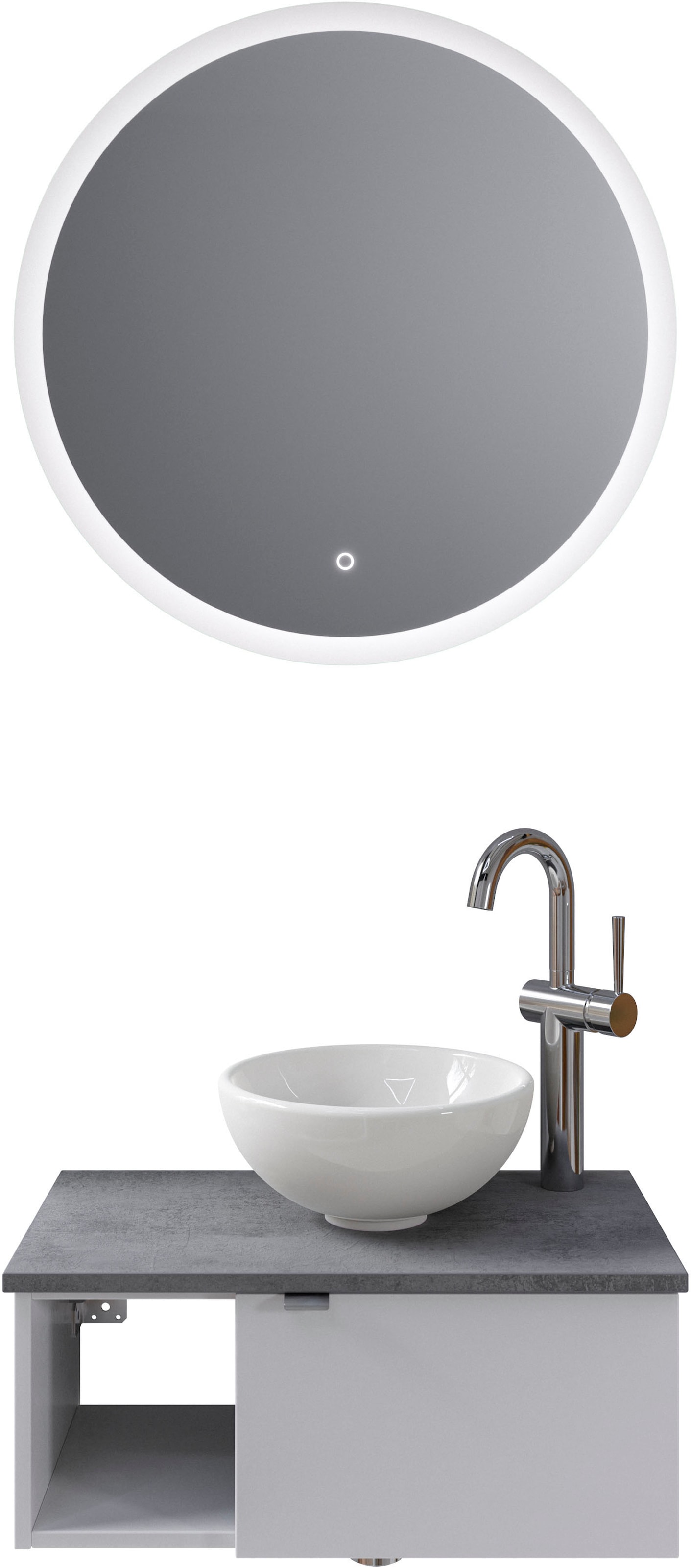 Saphir Badmöbel-Set "Serie 6915" 4 Stk. tlg. Gäste-Bad, 70 cm breit, mit LE günstig online kaufen