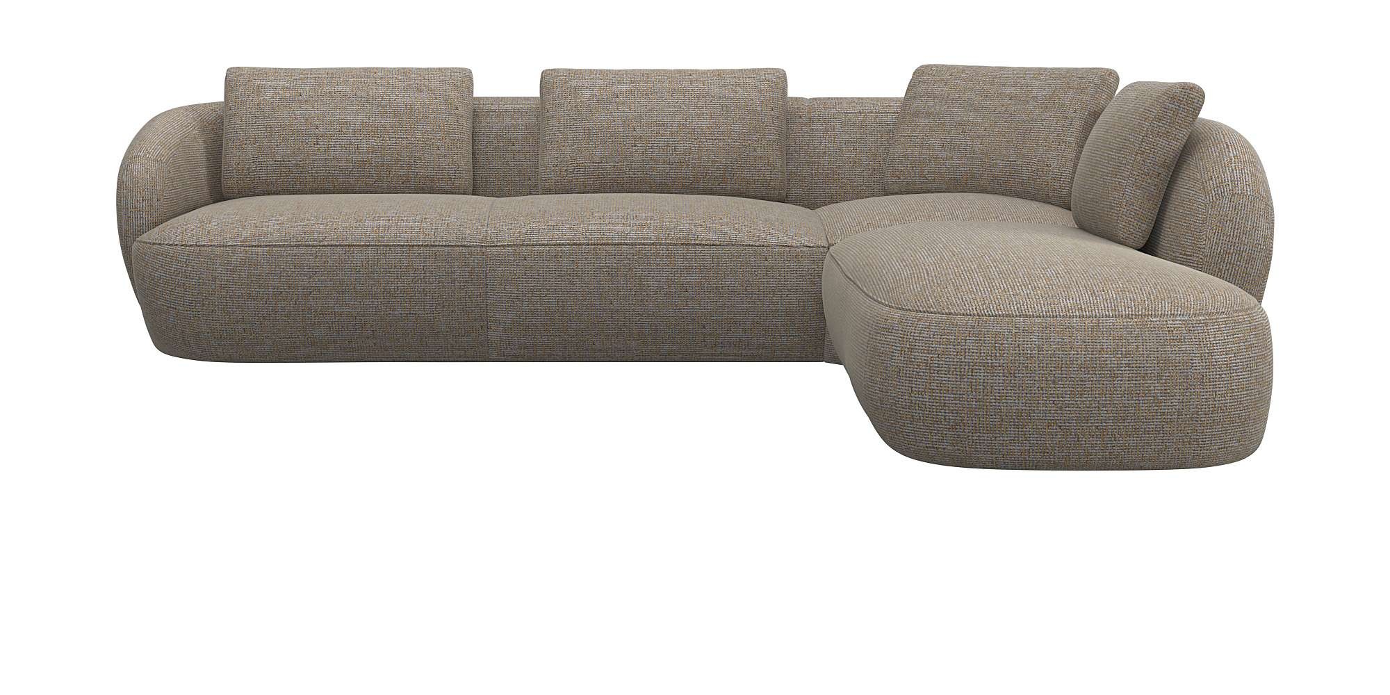 FLEXLUX Ecksofa "Torino, rund, L-Form, Sofa-Ecke mit Ottomane", Modernes, o günstig online kaufen