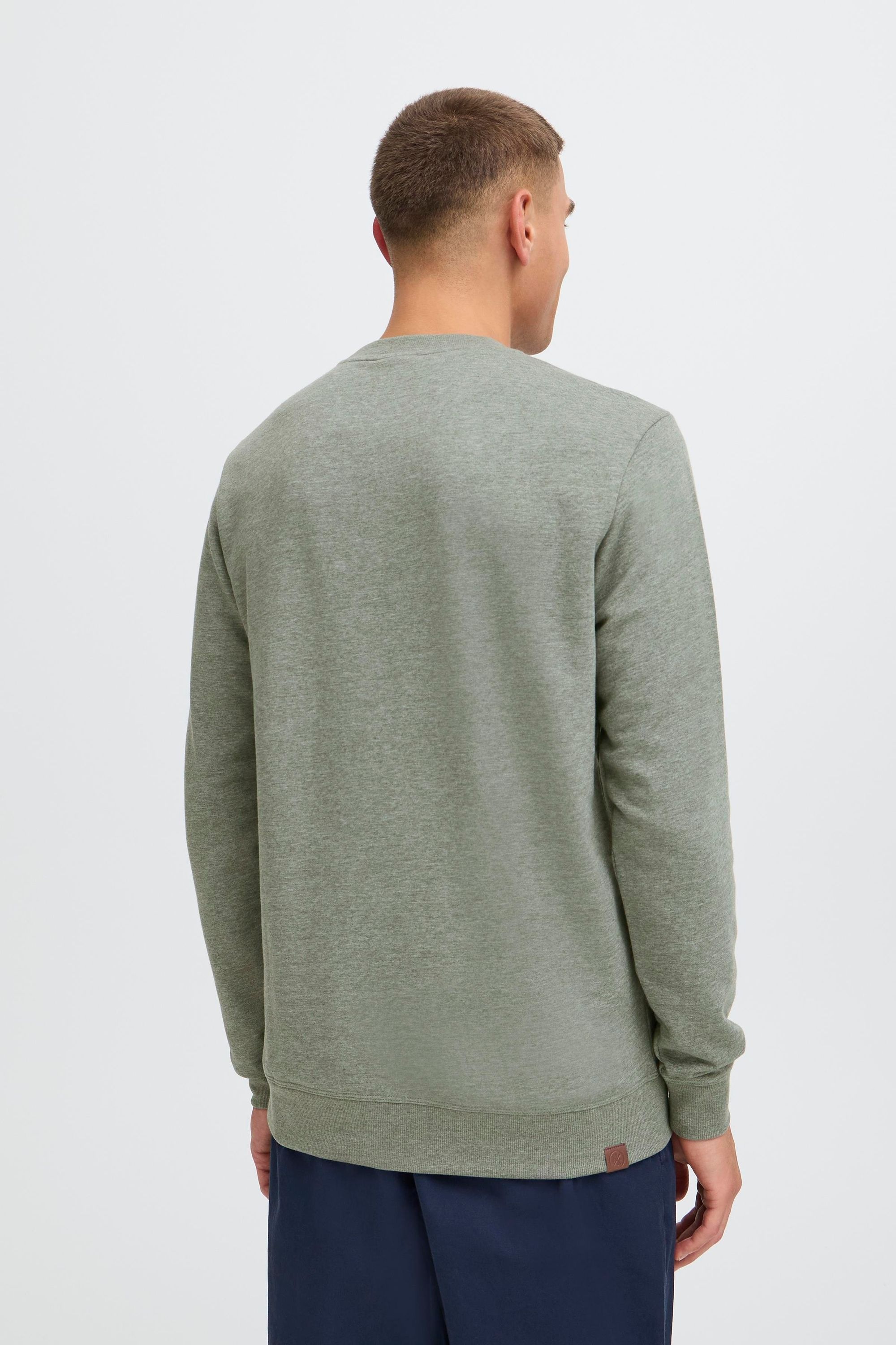 !solid Longpullover SOLID "Sweater SDSIMSA", Herren, Gr. XL, grün (climbing ivy melange), Obermaterial: 65% Polyester PES. 35% Baumwolle CO., Pullover Longpullover 3